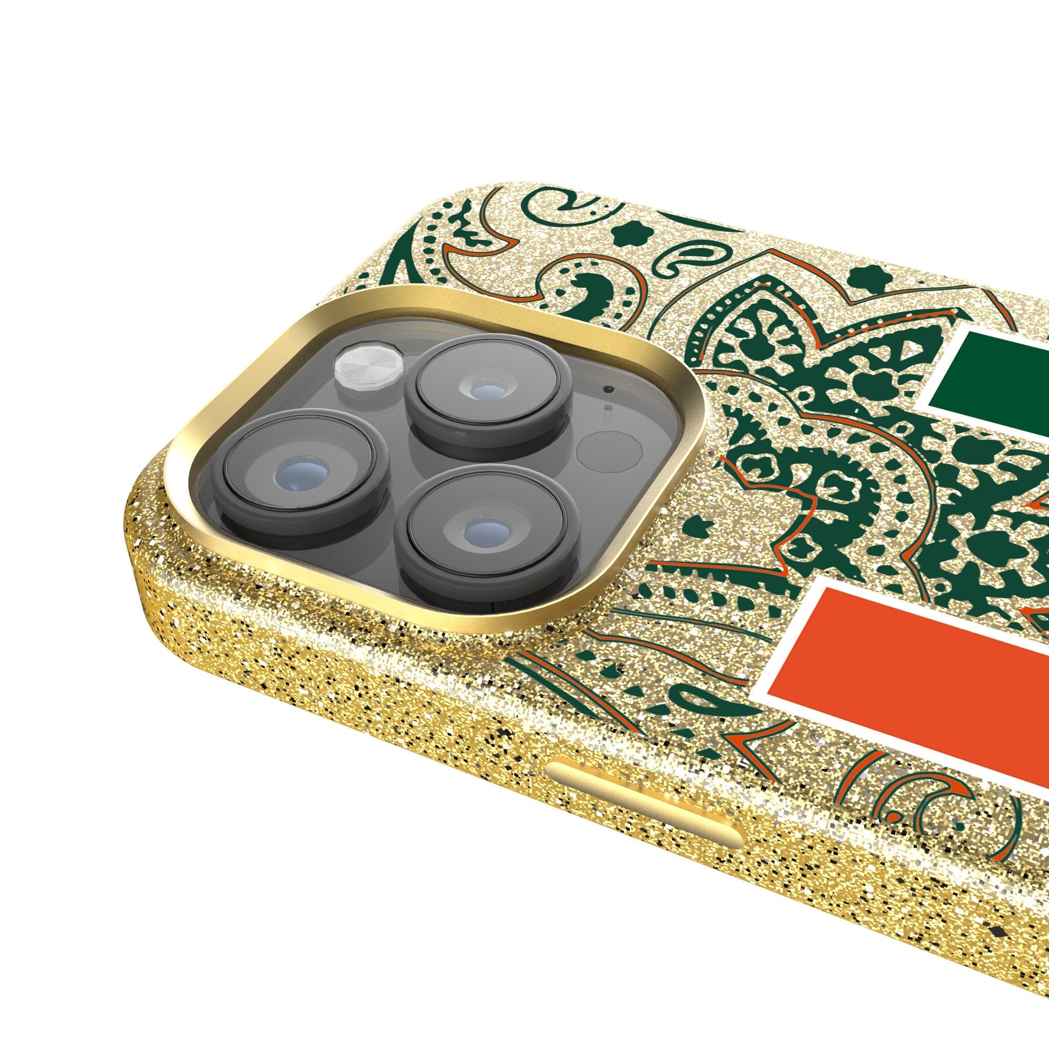 University of Miami Hurricanes Paisley Bling Phone Case 4
