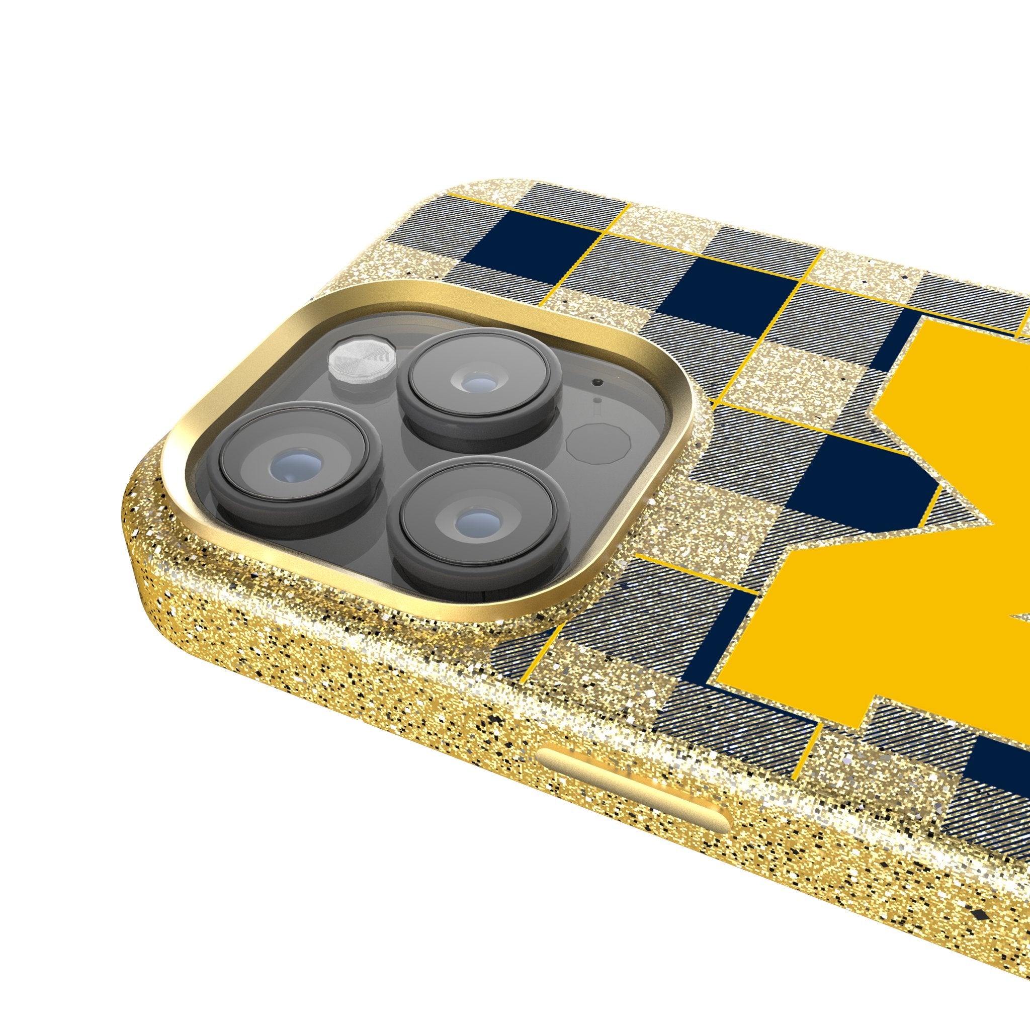 University of Michigan Wolverines Plaid Bling Phone Case 4