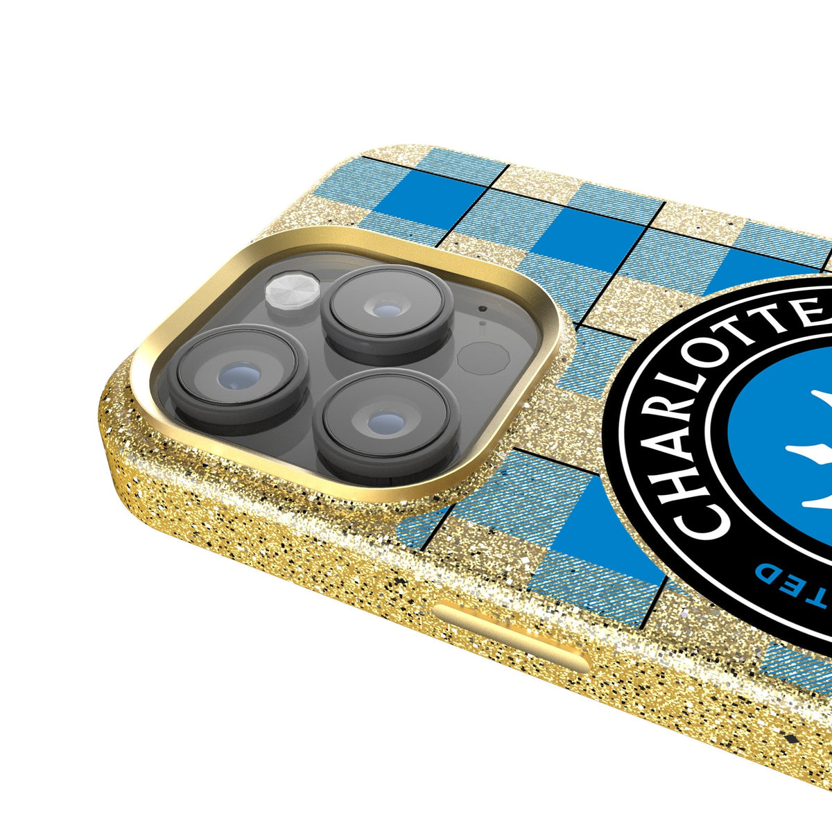 Charlotte FC  Plaid Bling Phone Case 4