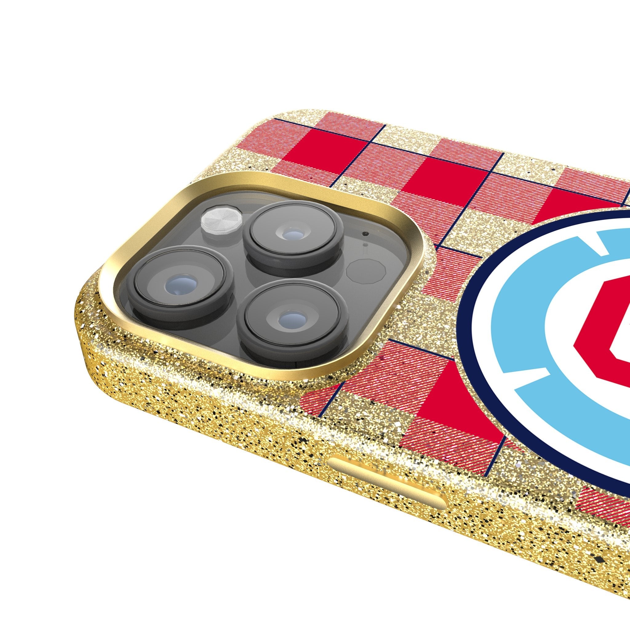 Chicago Fire  Plaid Bling Phone Case 4