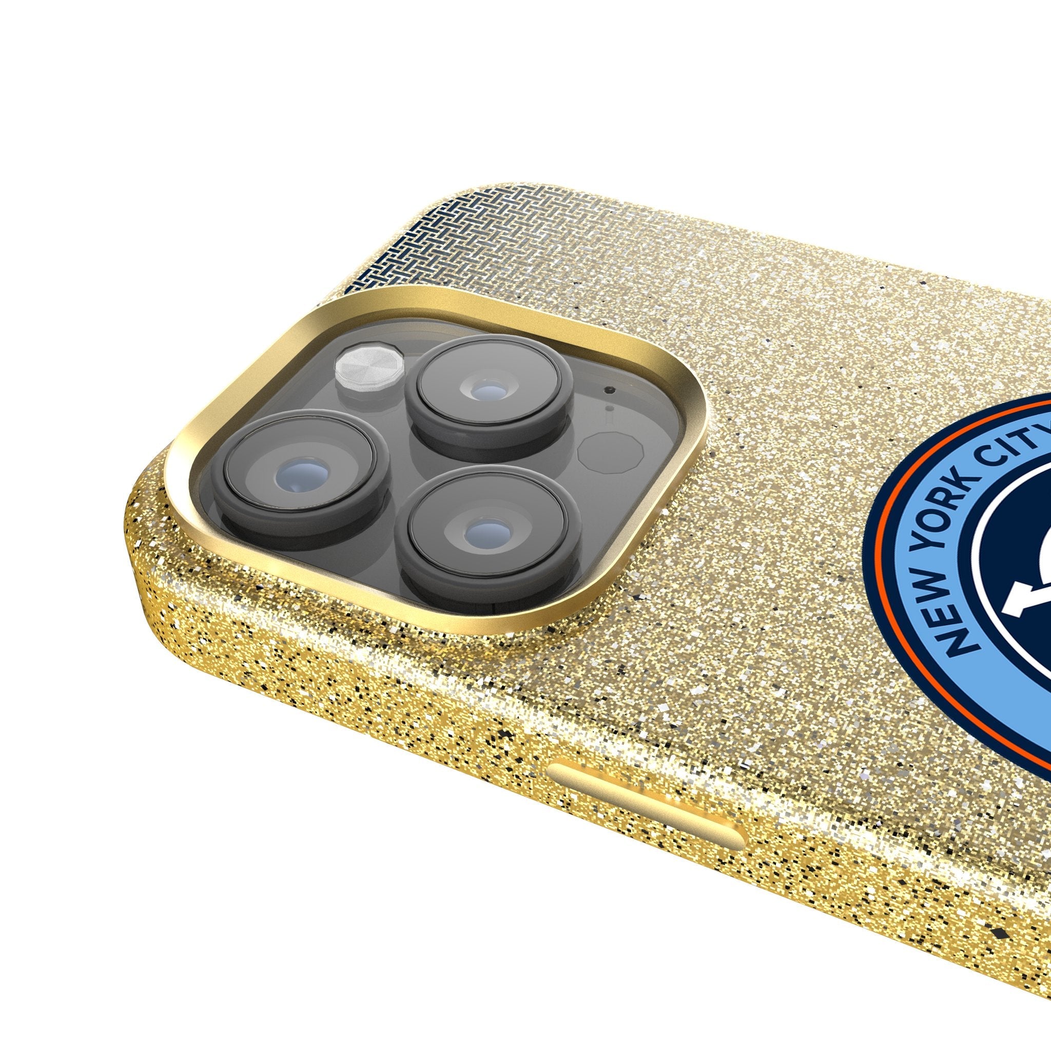 New York City FC Linen Bling Phone Case for Apple iPhone 4