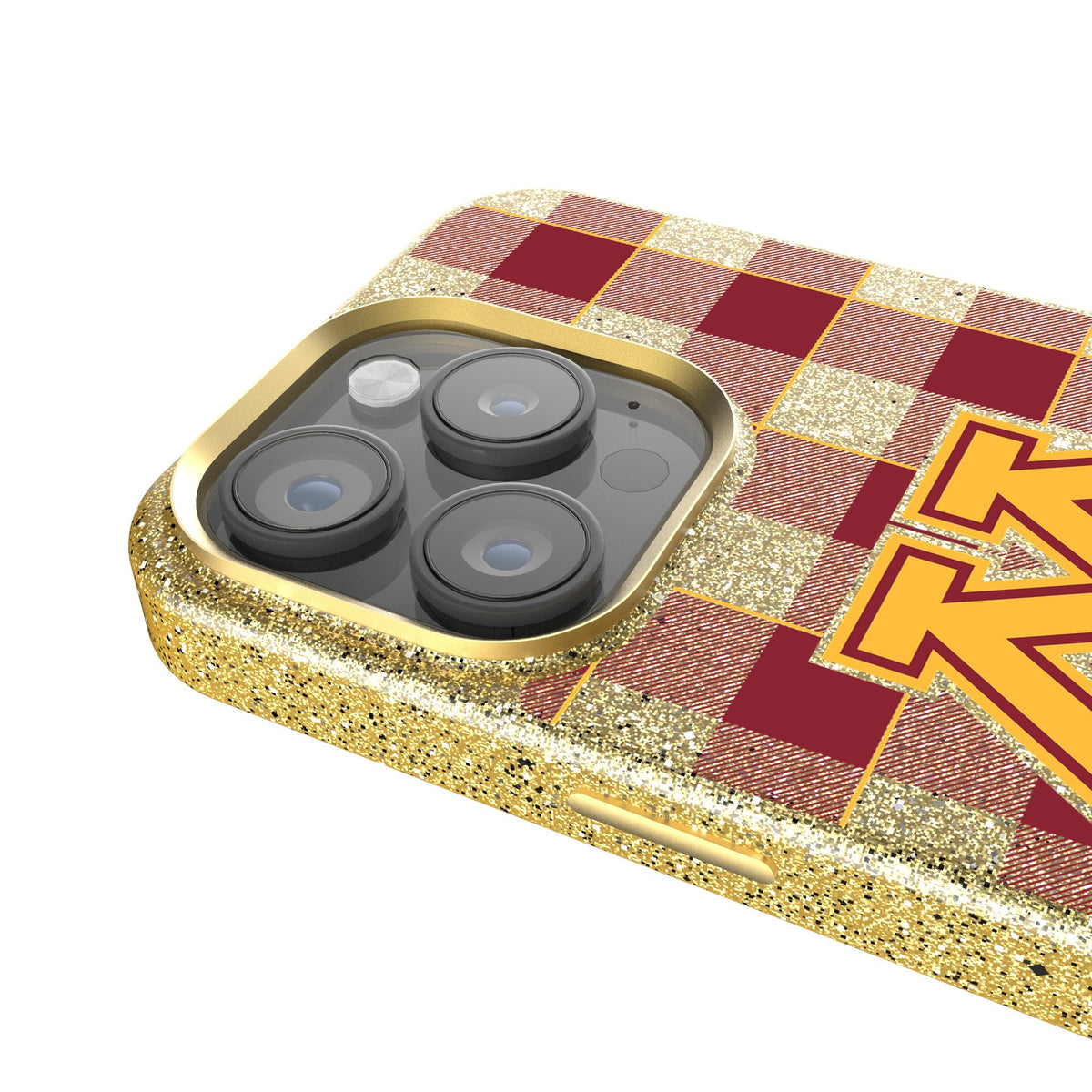 University of Minnesota Golden Gophers Plaid Bling Phone Case 4
