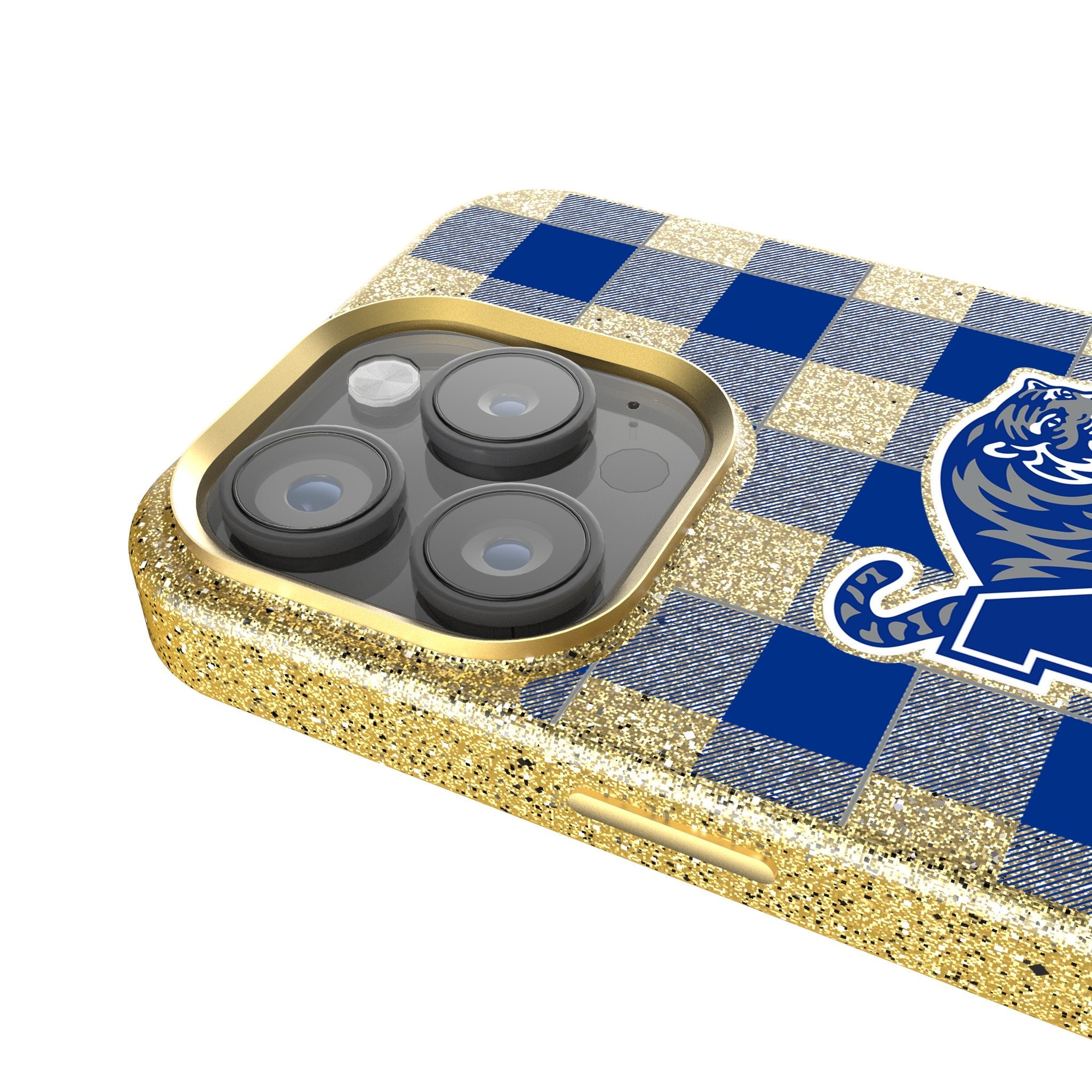 University of Memphis Tigers Plaid Bling Phone Case 4