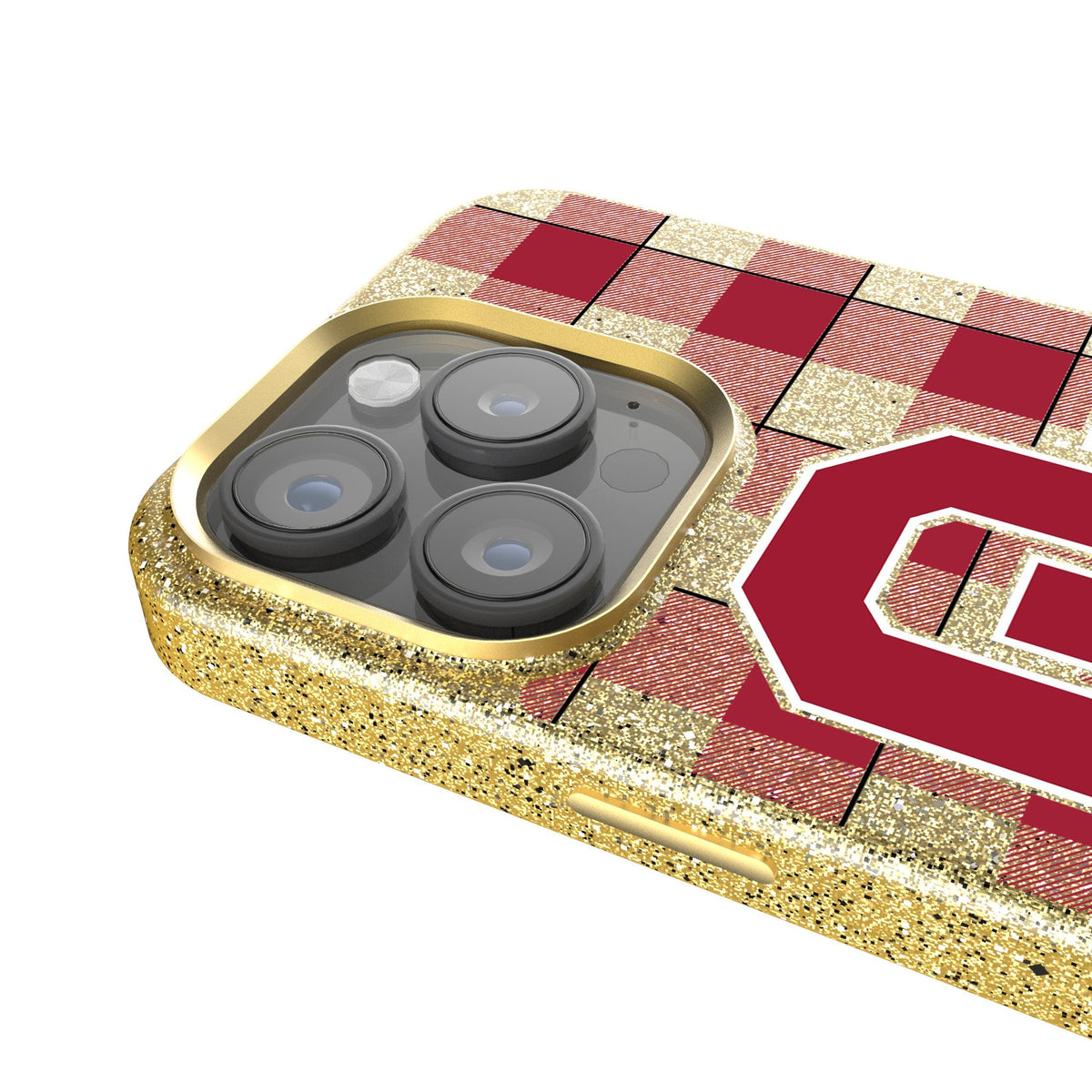 University of Oklahoma Sooners Plaid Bling Phone Case 4