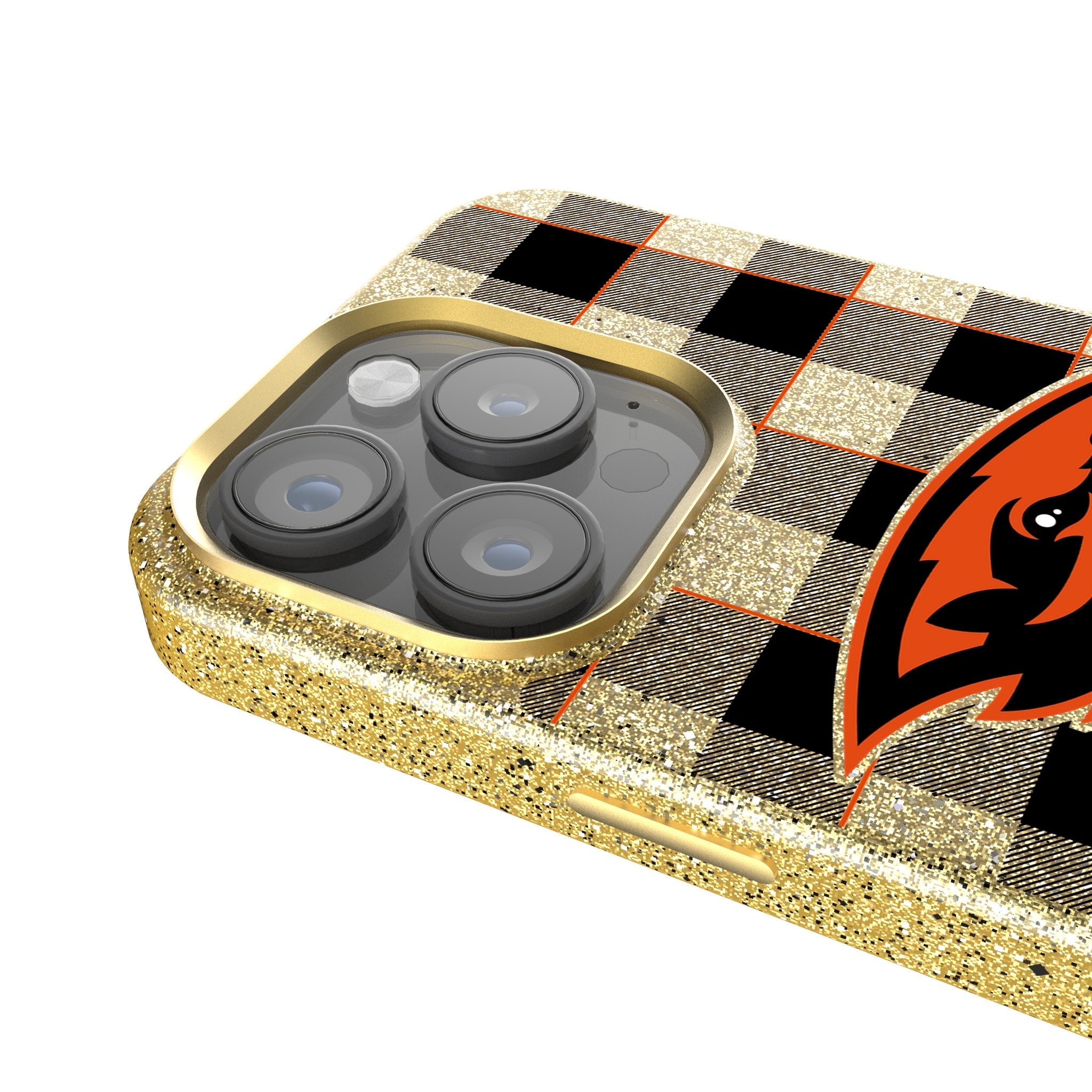 Oregon State University Beavers Plaid Bling Phone Case 4
