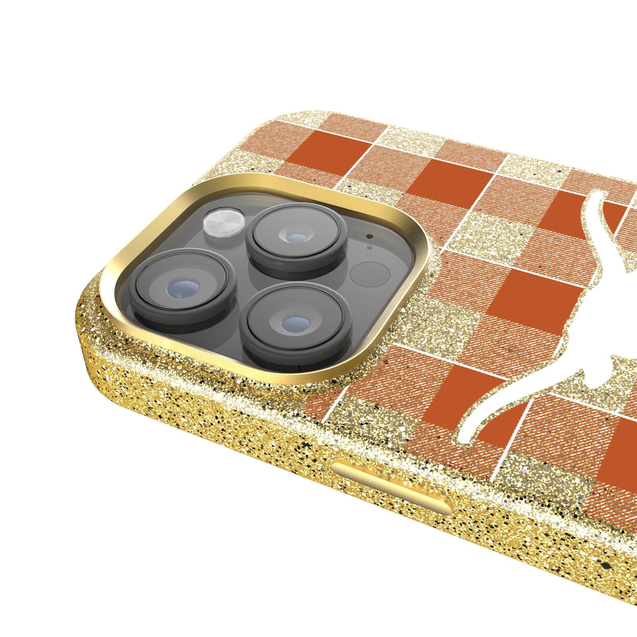 University of Texas Longhorns Plaid Bling Phone Case 4