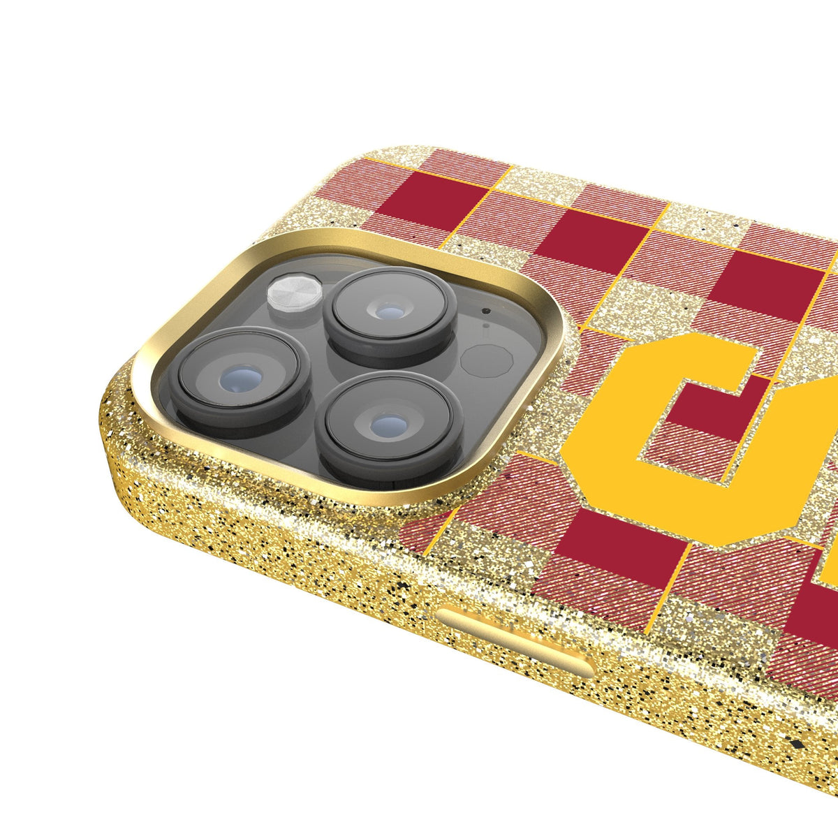University of Southern California Trojans Plaid Bling Phone Case 4