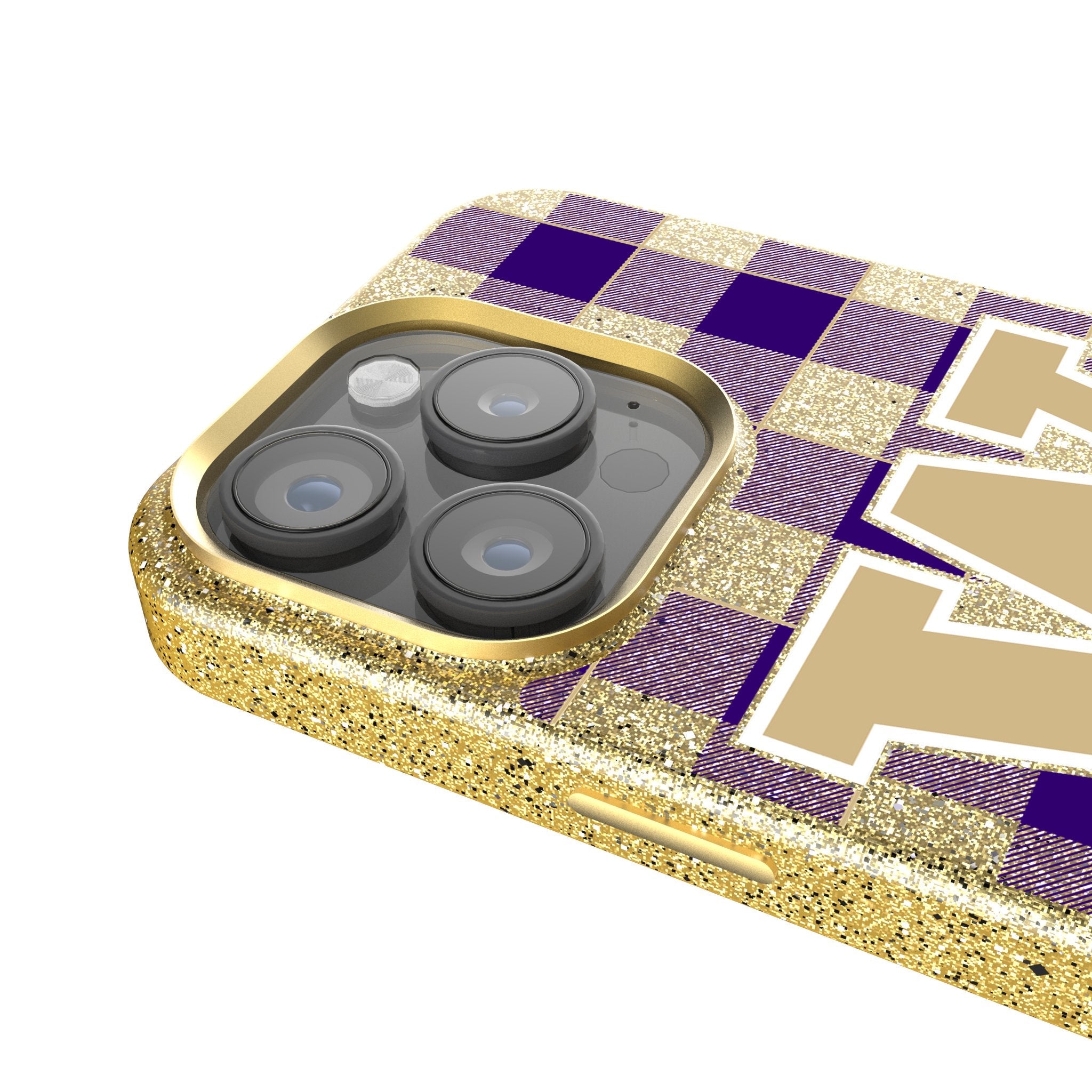 University of Washington Huskies Plaid Bling Phone Case 4