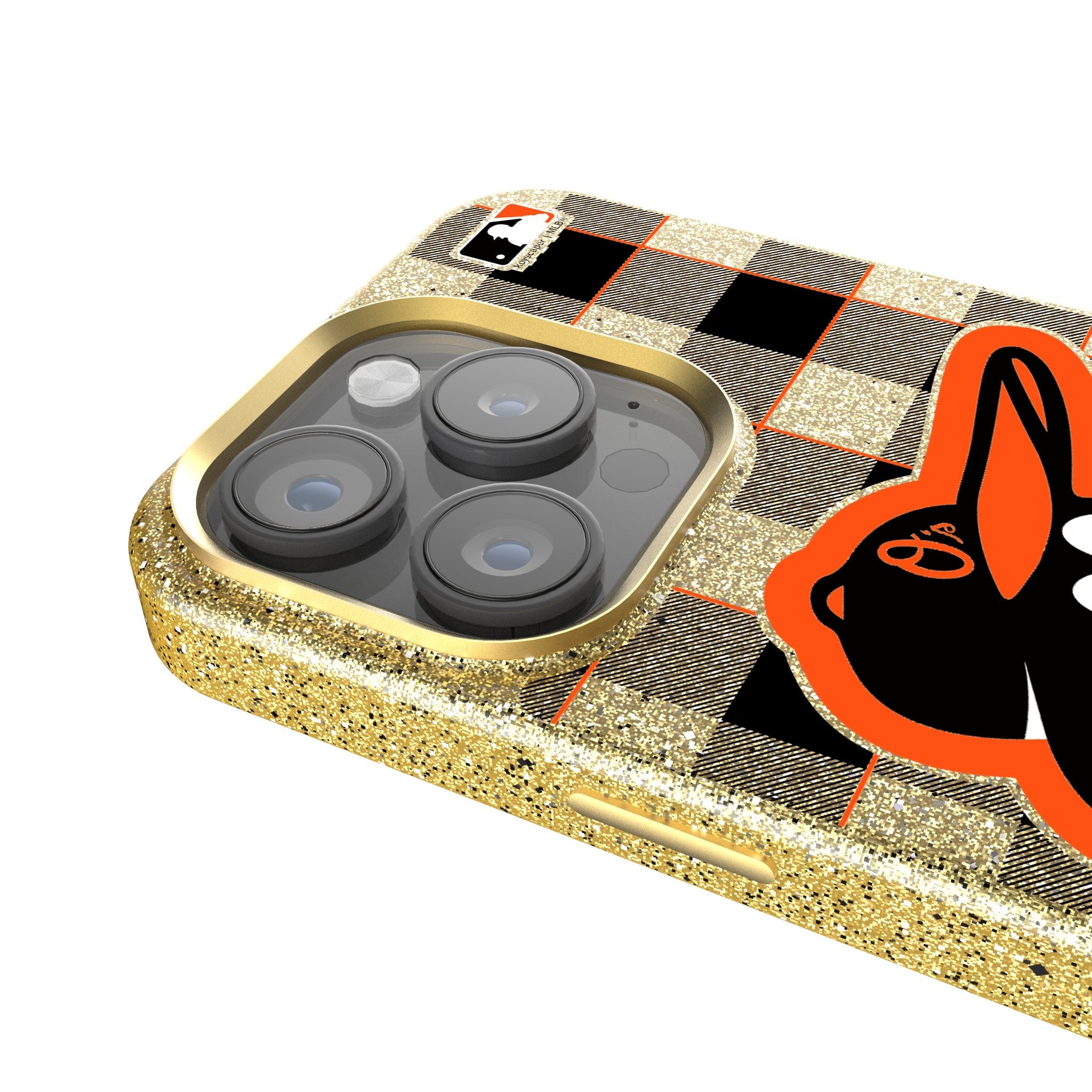 Baltimore Orioles Plaid Bling Phone Case 4
