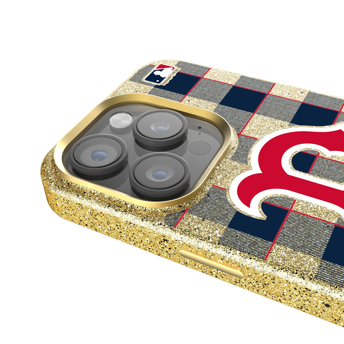 Boston Red Sox Plaid Bling Phone Case 4