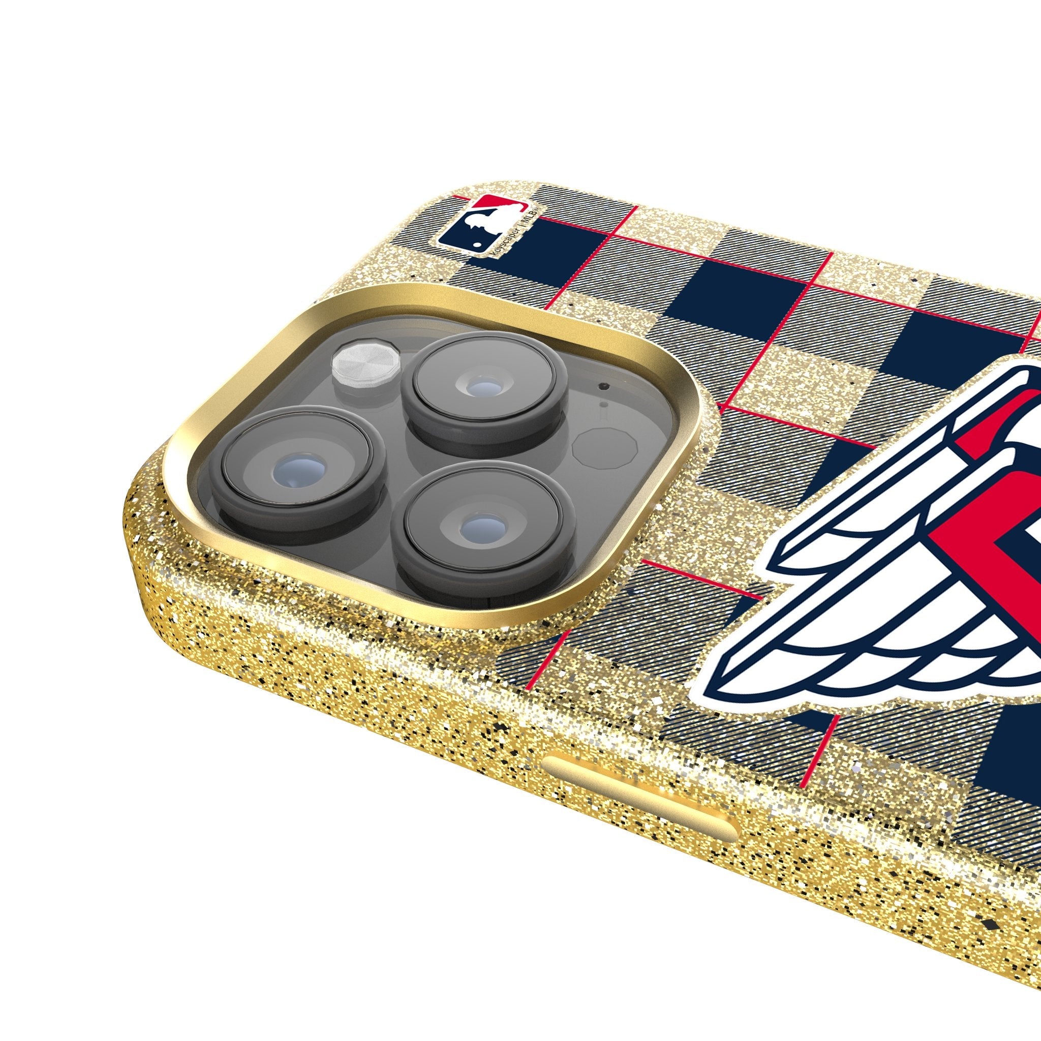 Cleveland Guardians Plaid Bling Phone Case 4