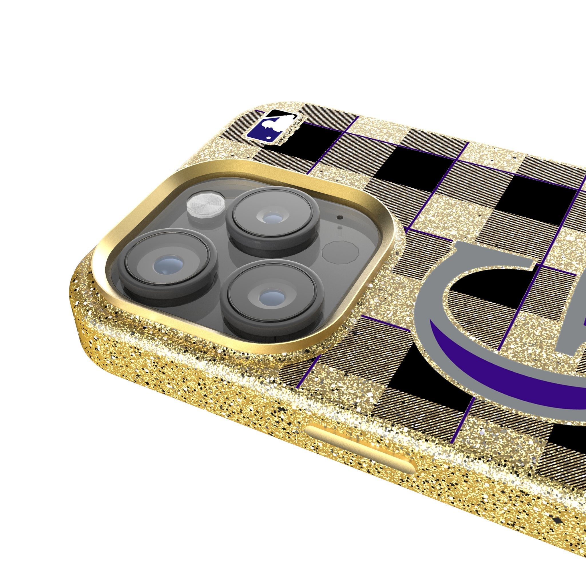 Colorado Rockies Plaid Bling Phone Case 4