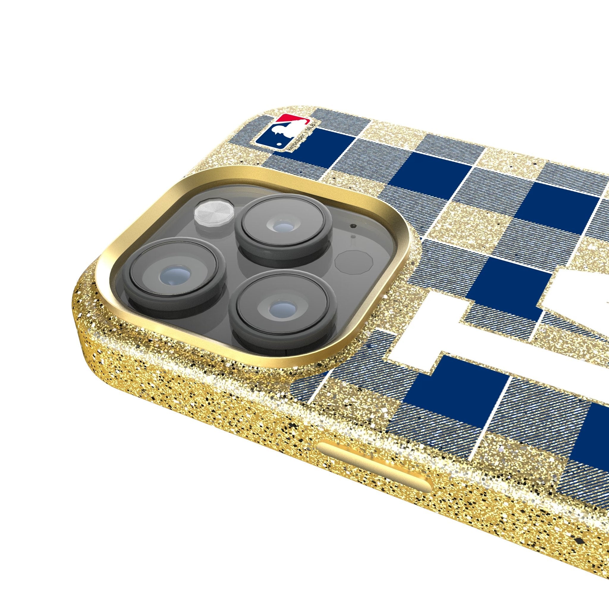 LA Dodgers Plaid Bling Phone Case for Apple iPhone 4