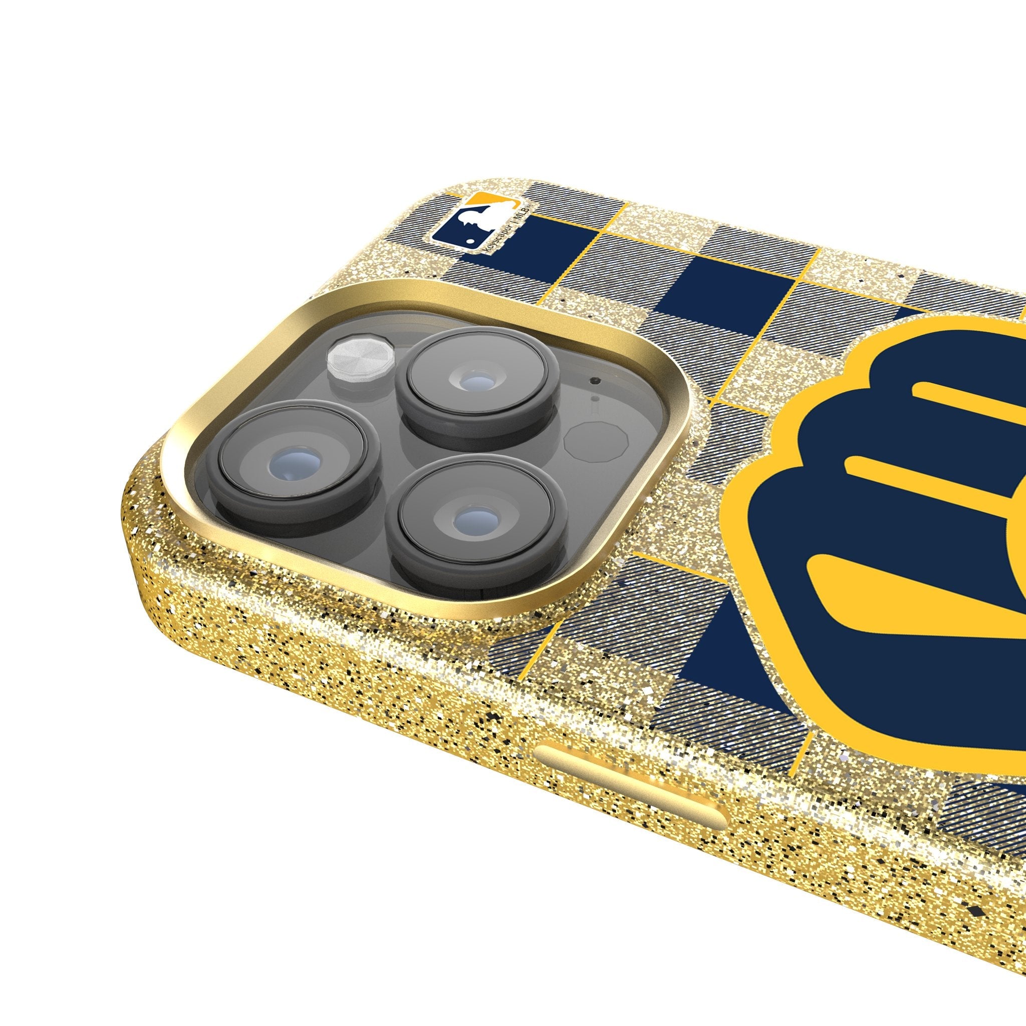 Milwaukee Brewers Plaid Bling Phone Case 4