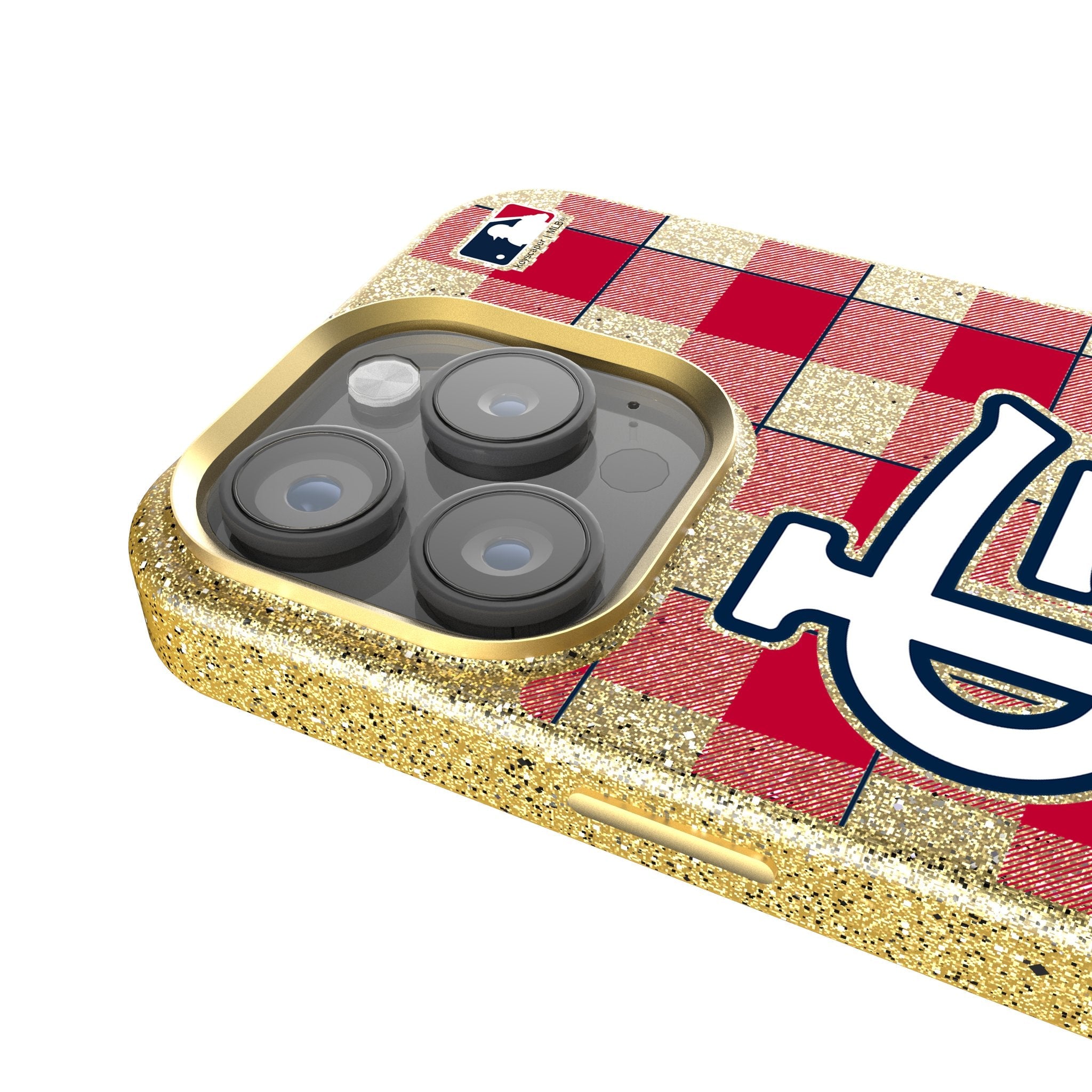 St Louis Cardinals Plaid Bling Phone Case 4