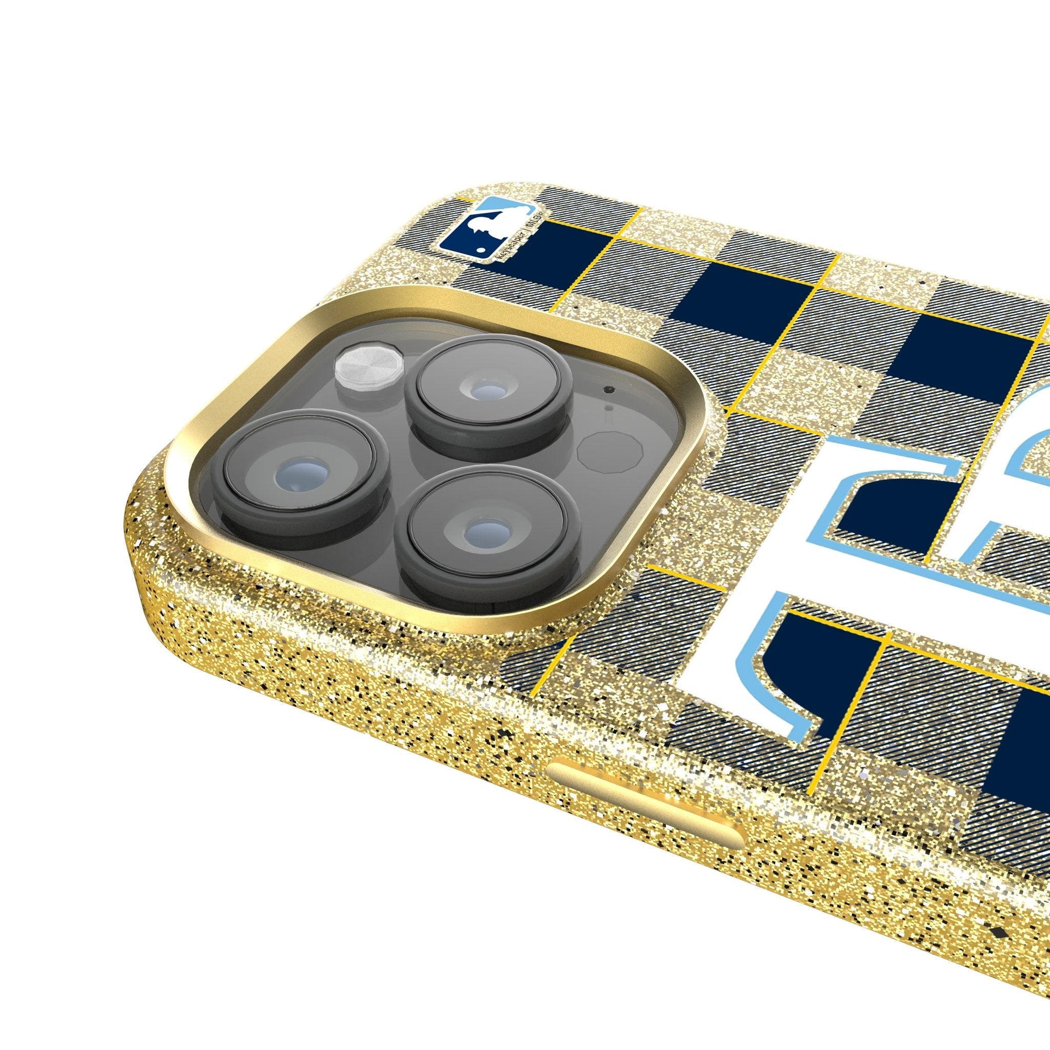Tampa Bay Rays Plaid Bling Phone Case for Apple iPhone 4
