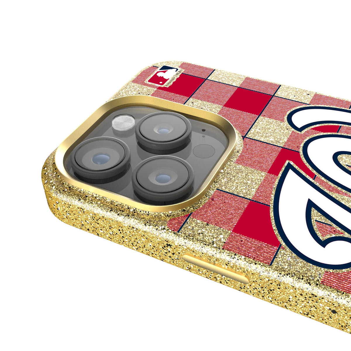 Washington Nationals Plaid Bling Phone Case 4