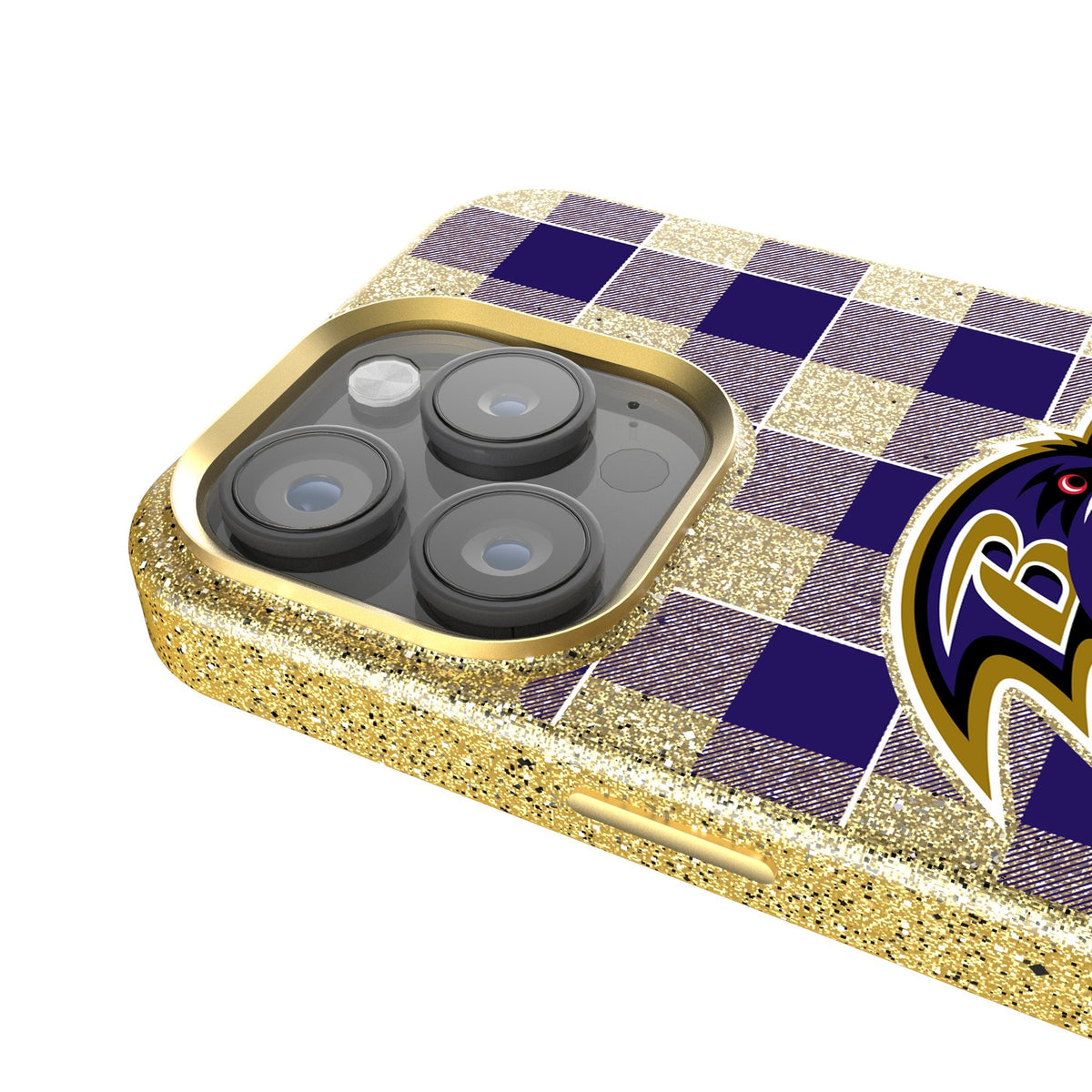 Baltimore Ravens Plaid Bling Phone Case 4