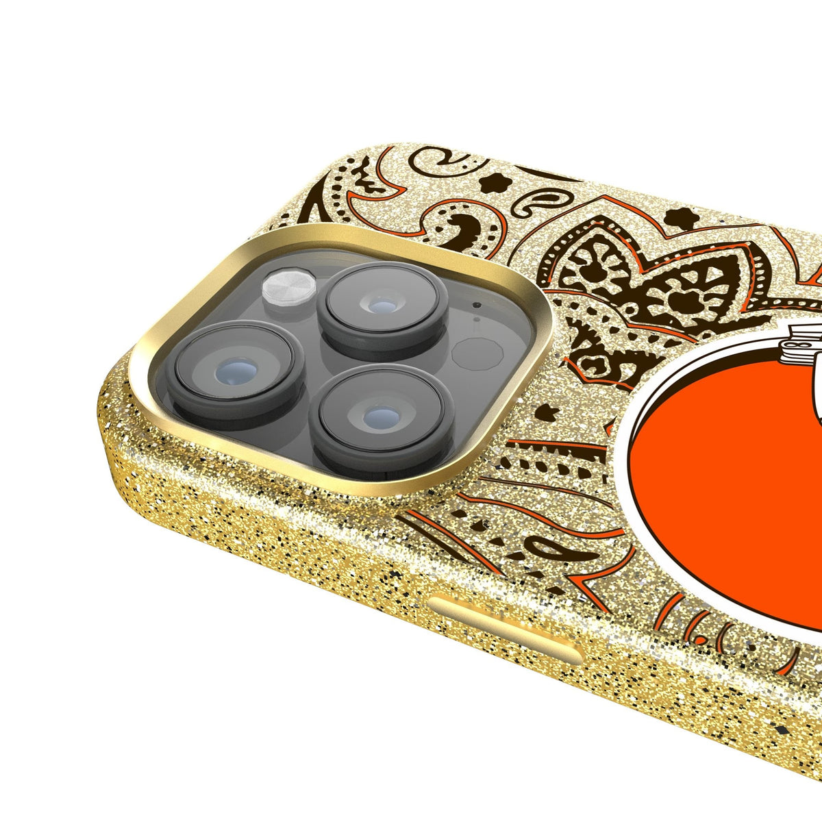 Cleveland Browns Paisley Bling Phone Case for Apple iPhone 4