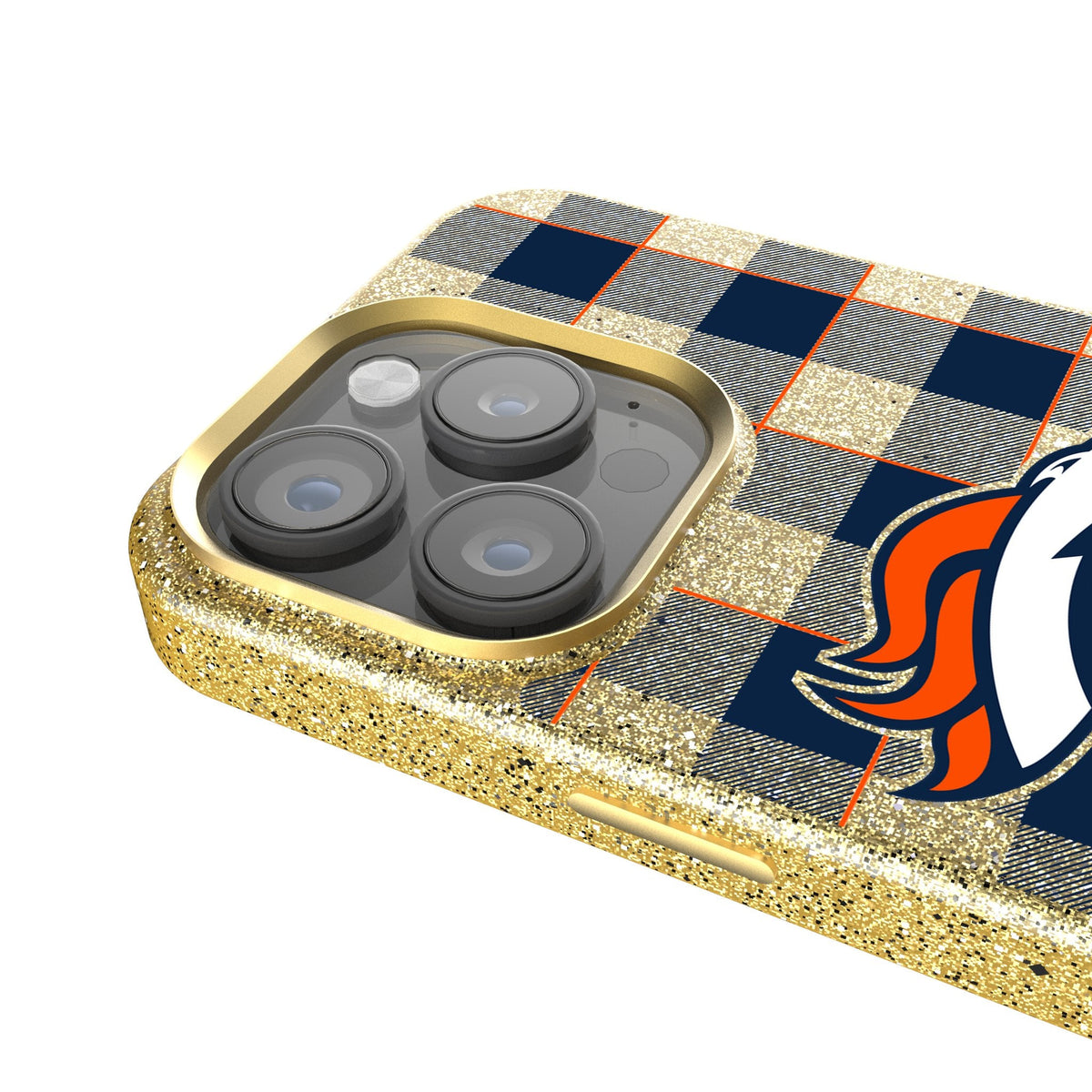 Denver Broncos Plaid Bling Phone Case 4