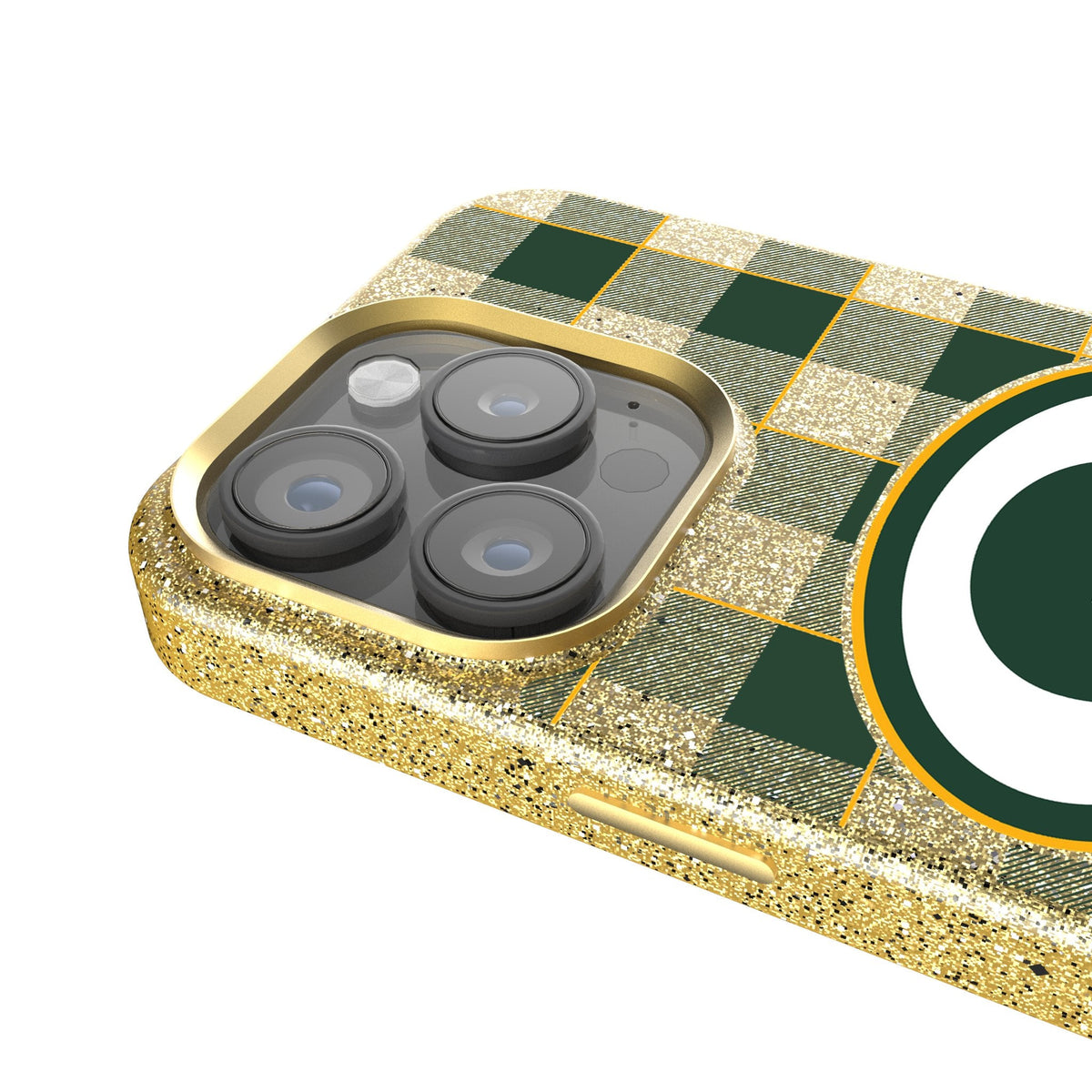 Green Bay Packers Plaid Bling Phone Case 4