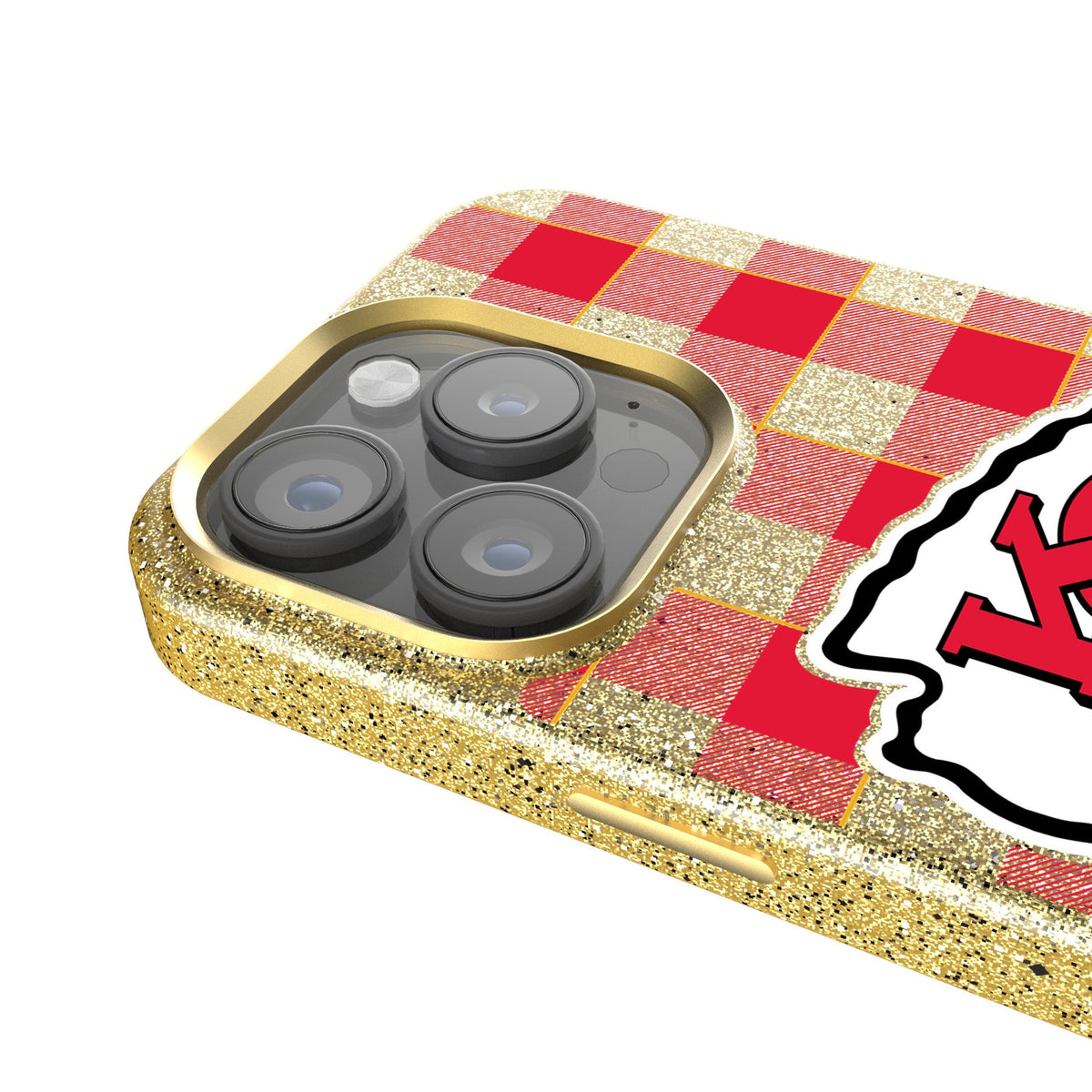 Kansas City Chiefs Plaid Bling Phone Case 4