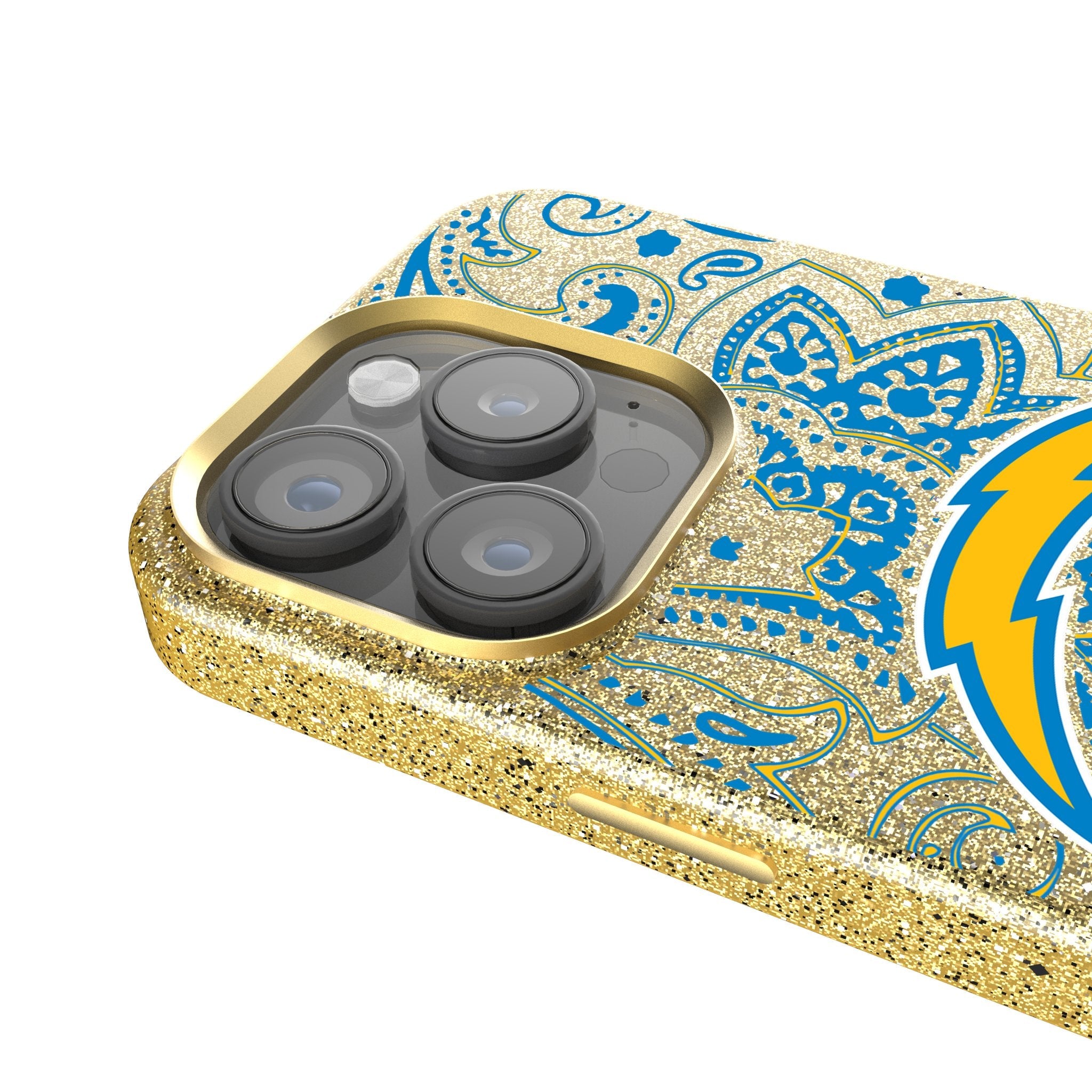 Los Angeles Chargers Paisley Bling Phone Case 4