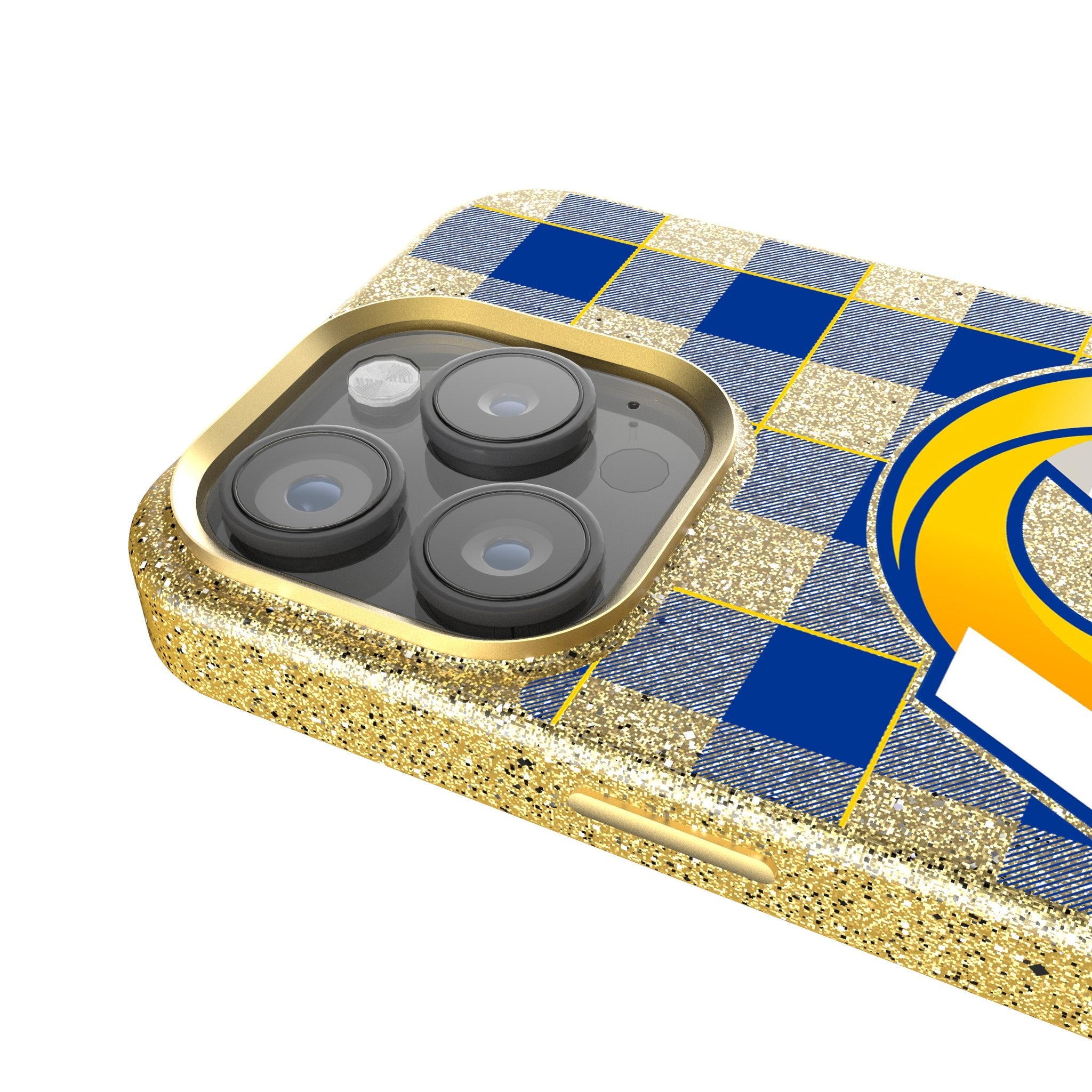 Los Angeles Rams Plaid Bling Phone Case 4