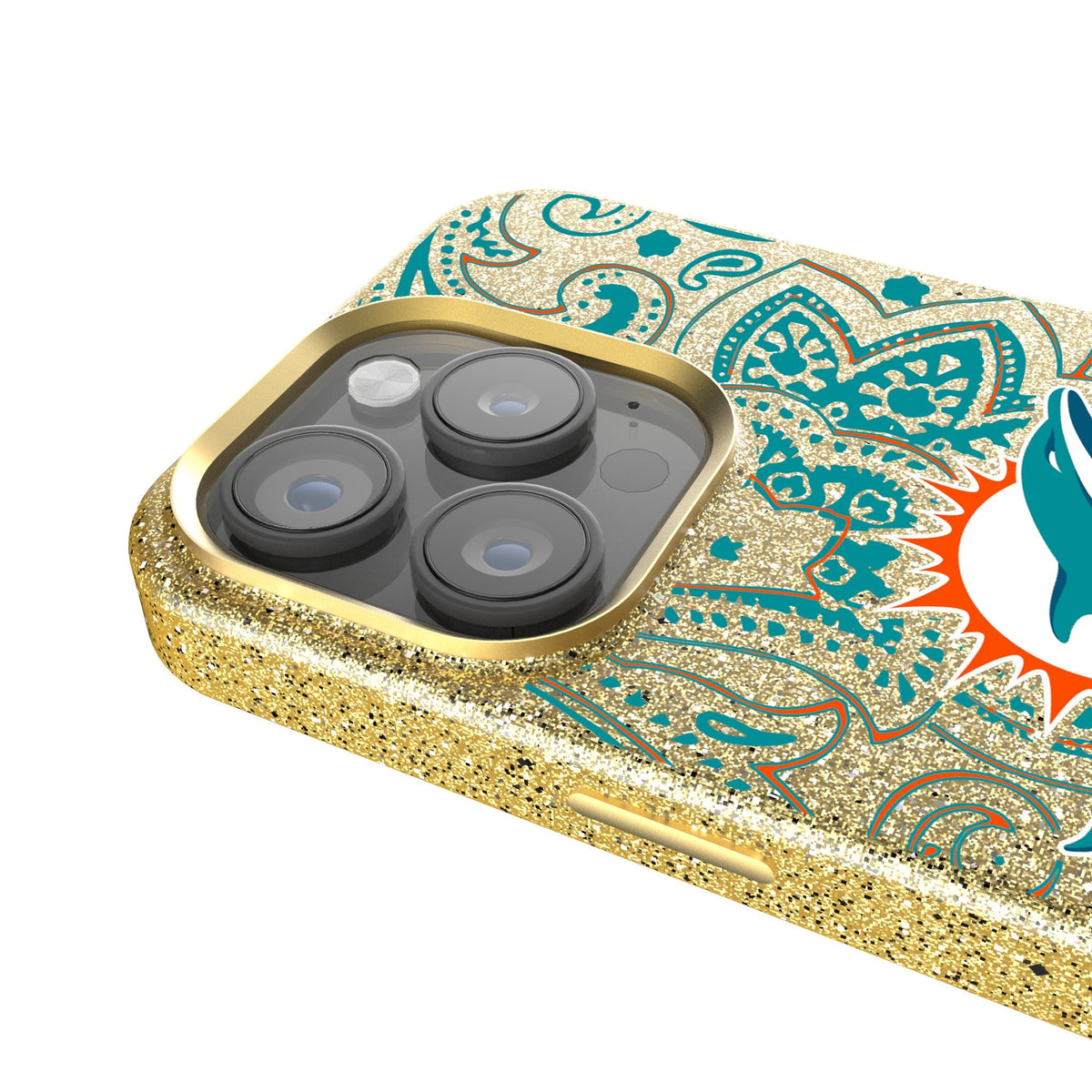 Miami Dolphins Paisley Bling Phone Case 4