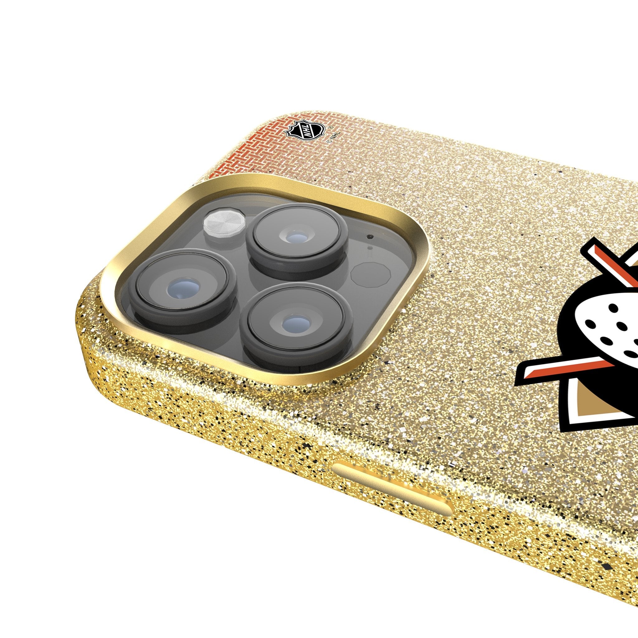 Anaheim Ducks Linen Bling Phone Case for Apple iPhone 4