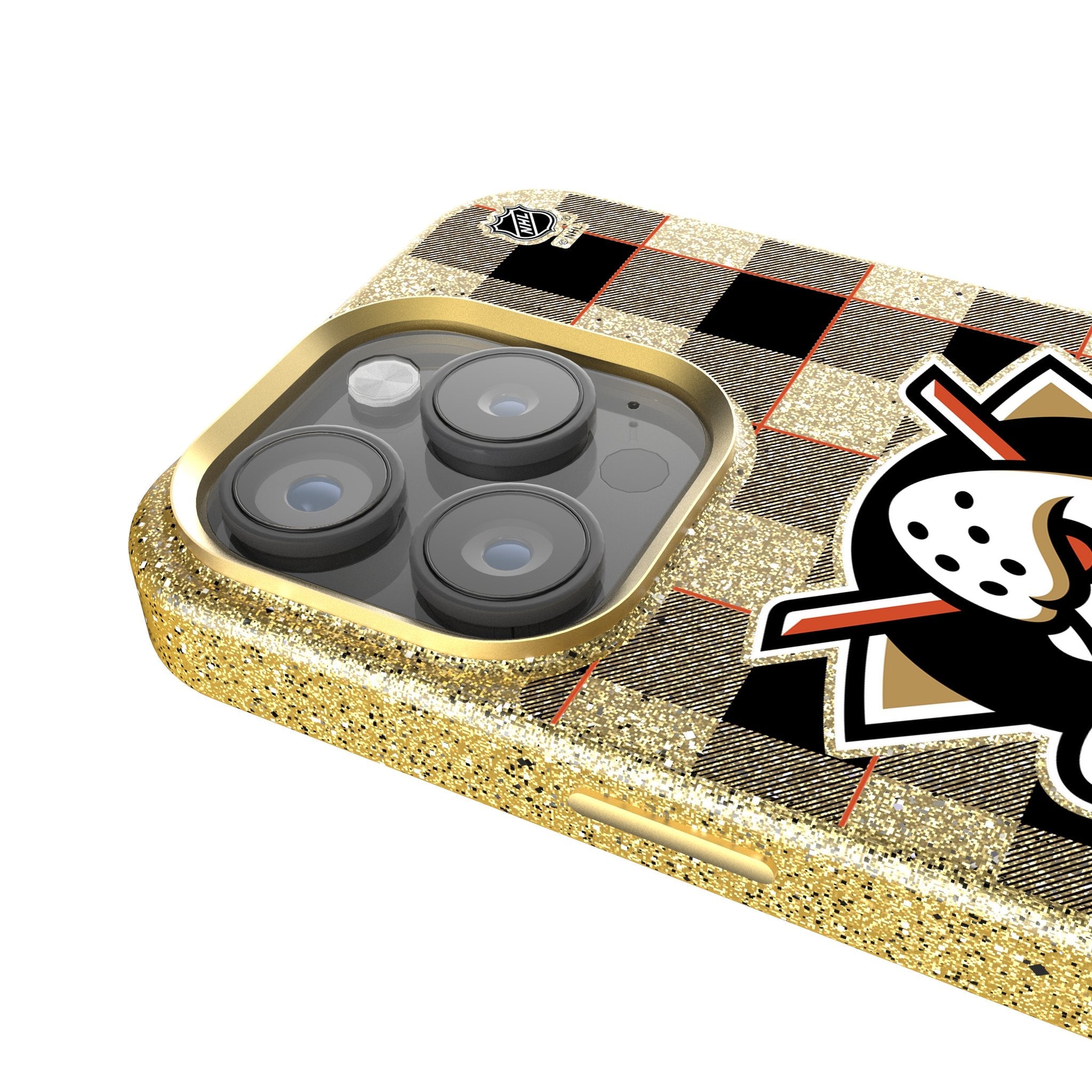 Anaheim Ducks Plaid Bling Phone Case 4