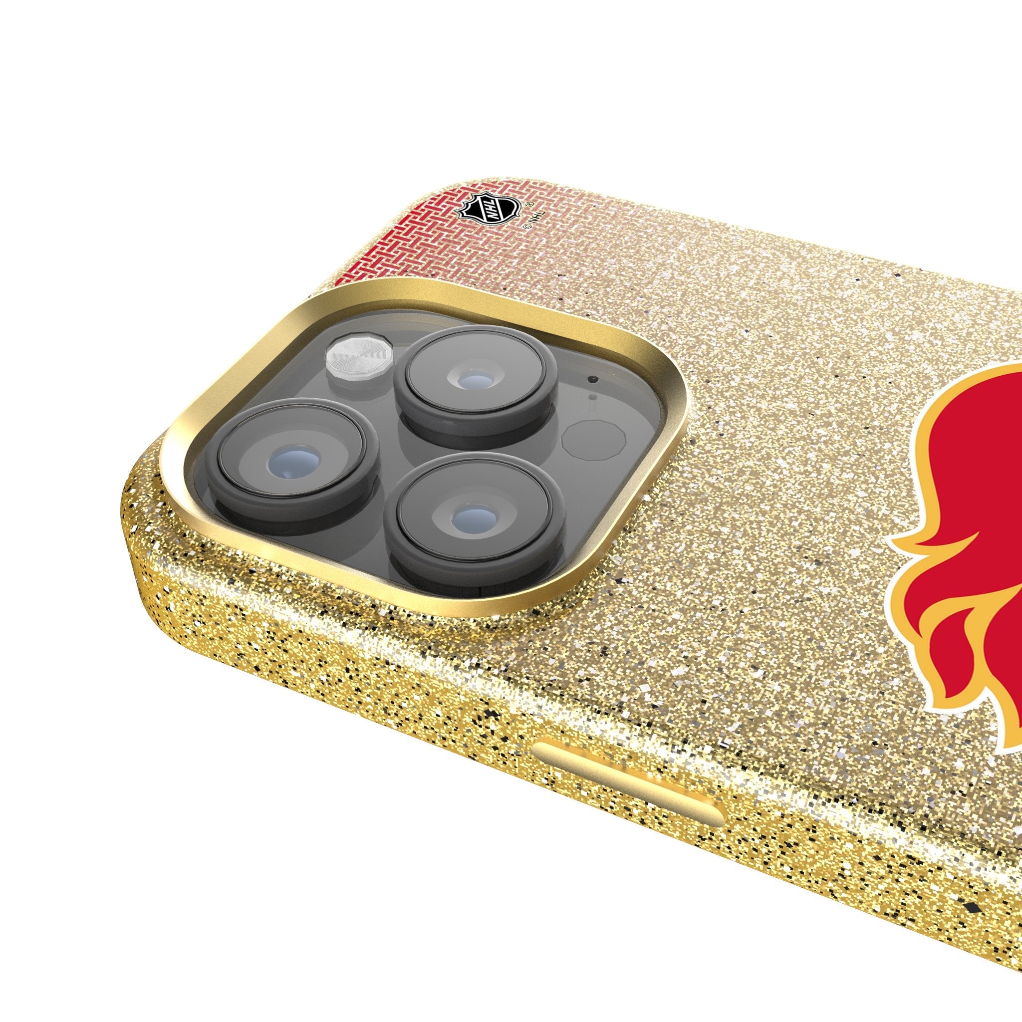 Calgary Flames Linen Bling Phone Case for Apple iPhone 4