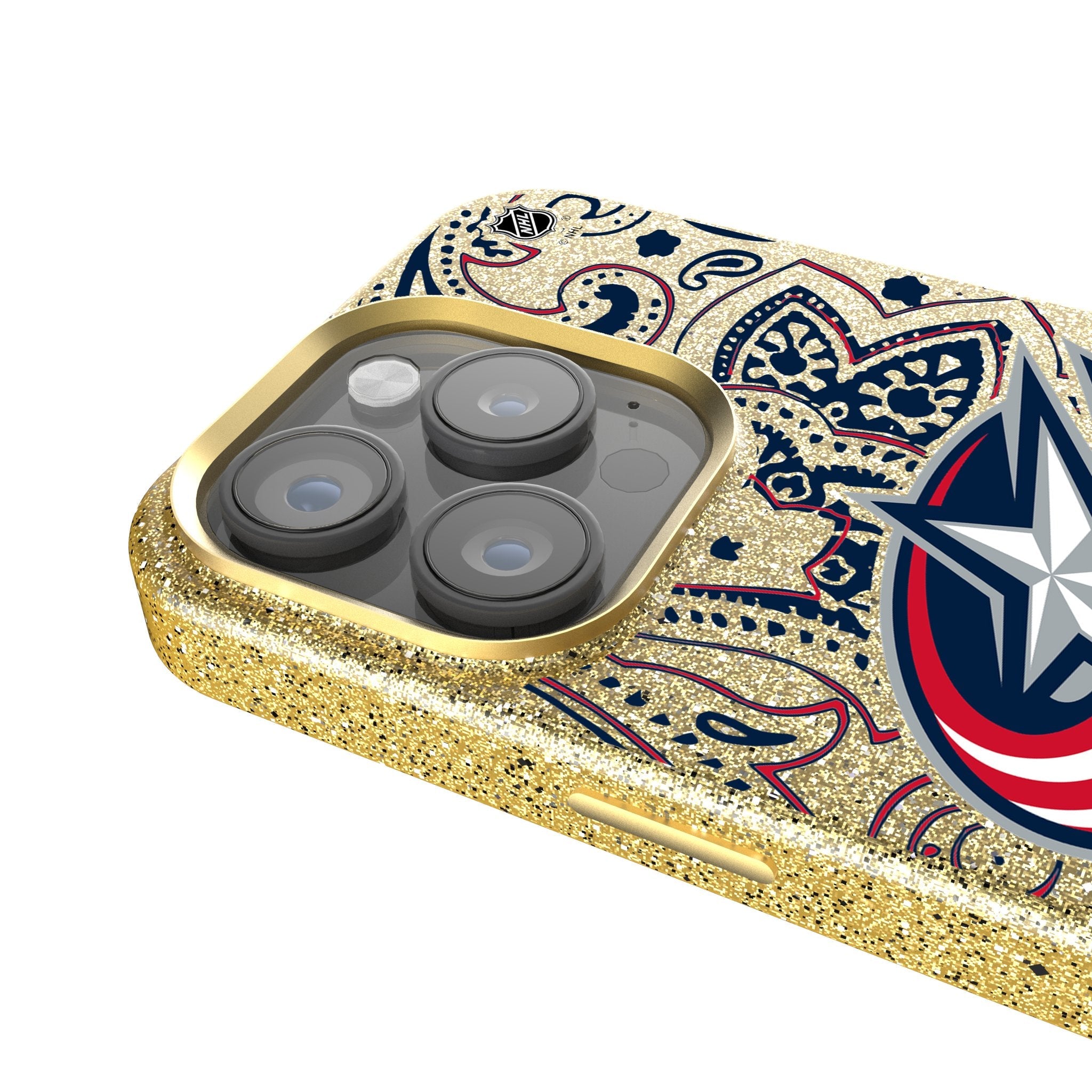 Columbus Blue Jackets Paisley Bling Phone Case 4