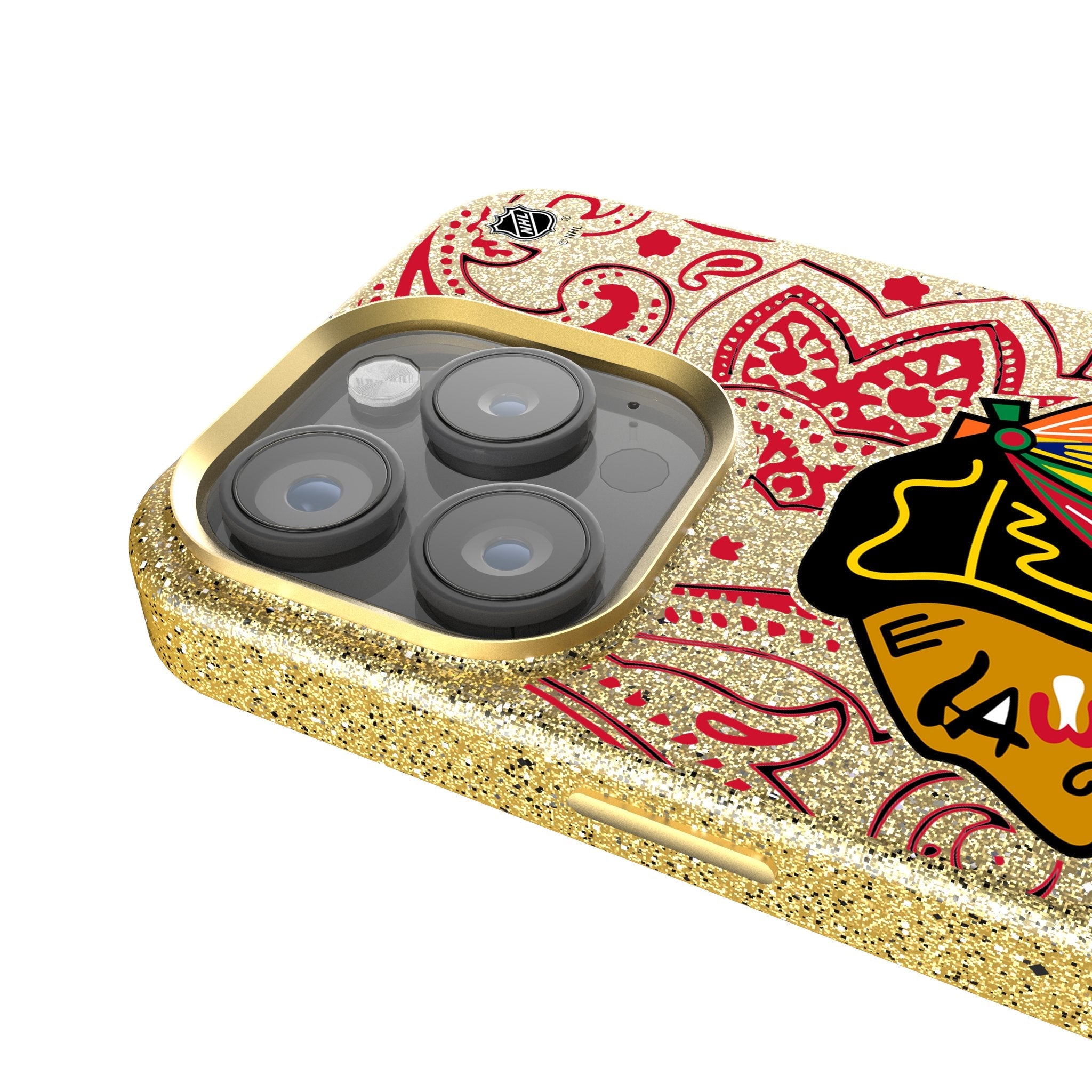 Chicago Blackhawks Paisley Bling Phone Case 4