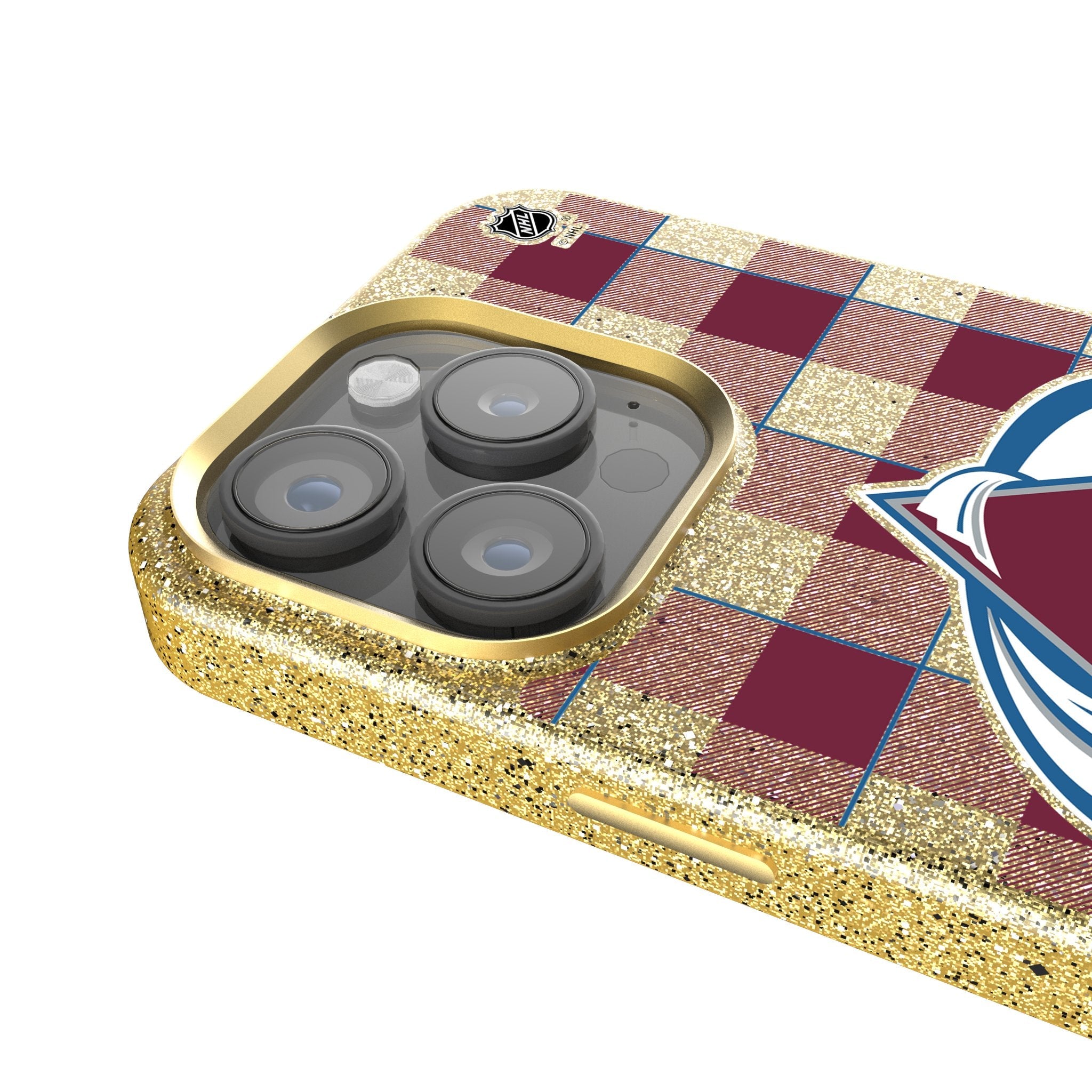 Colorado Avalanche Plaid Bling Phone Case 4
