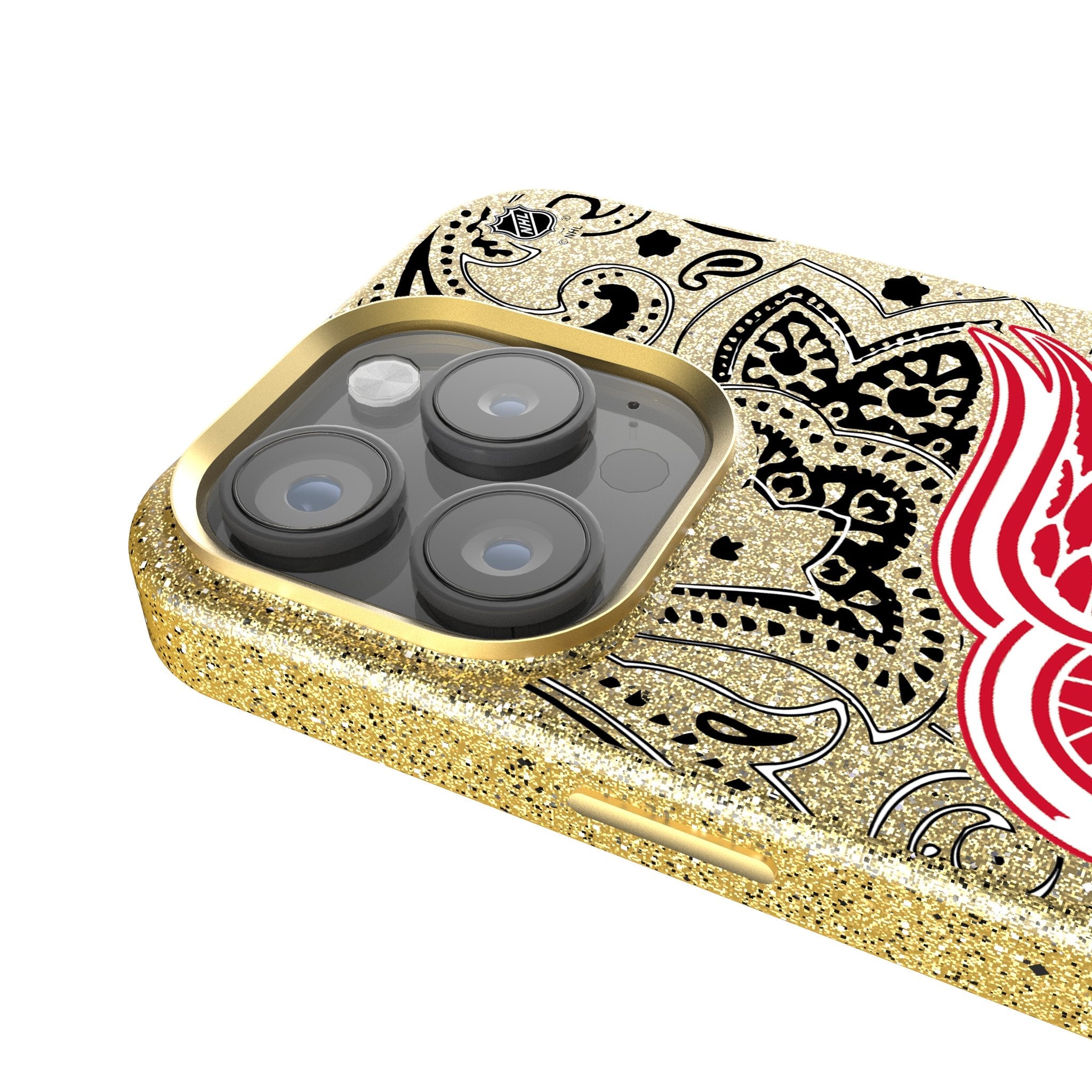 Detroit Red Wings Paisley Bling Phone Case 4