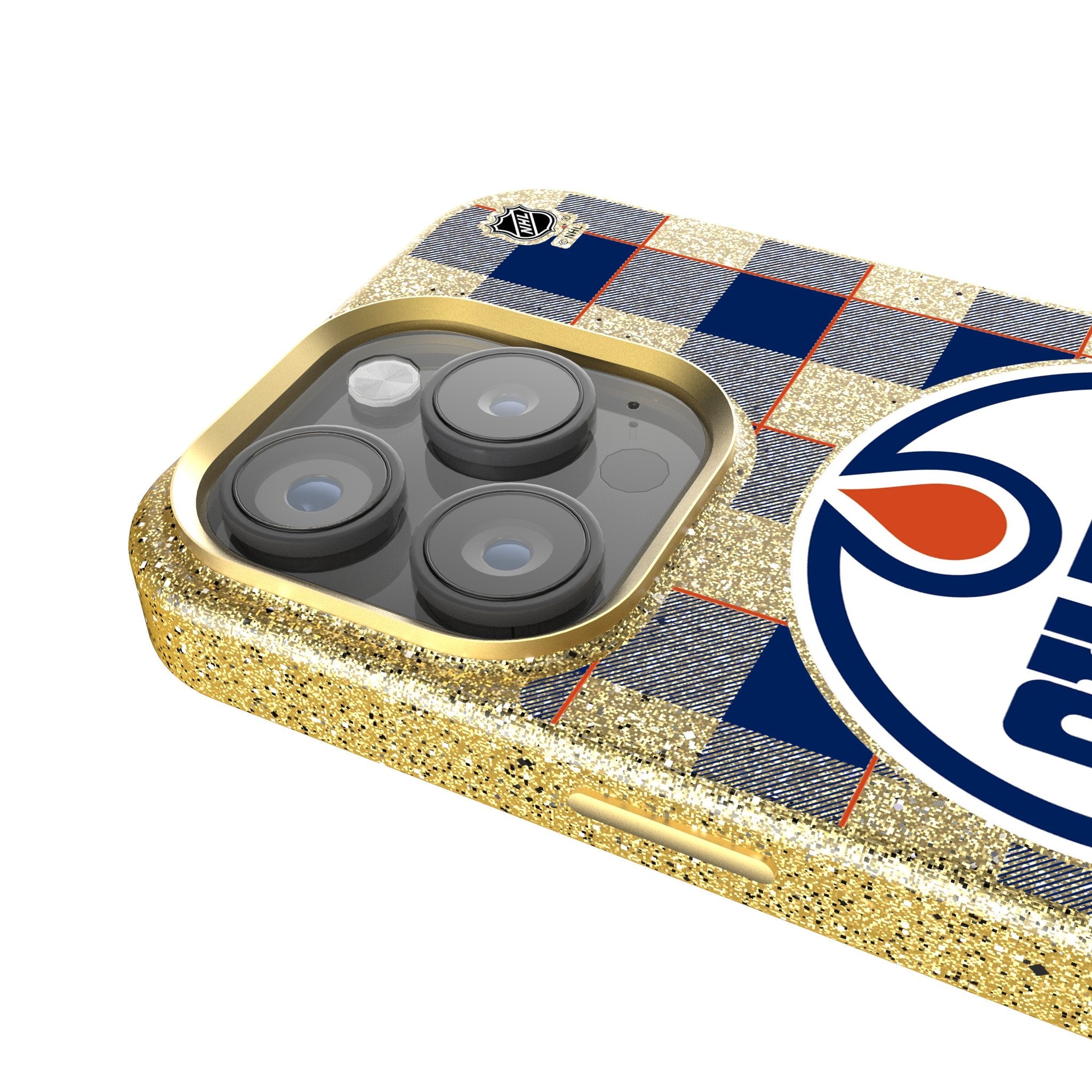 Edmonton Oilers Plaid Bling Phone Case 4