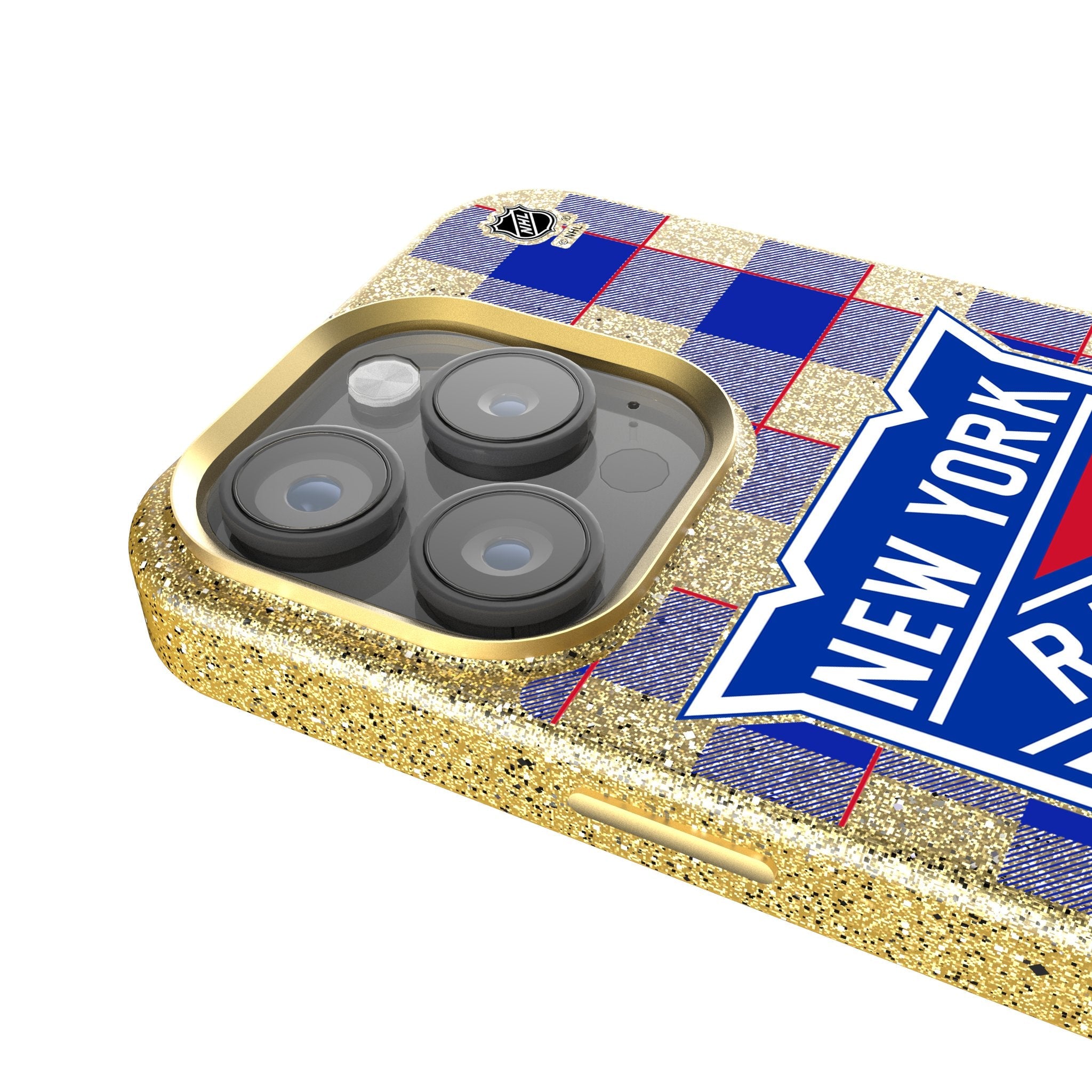 New York Rangers Plaid Bling Phone Case 4