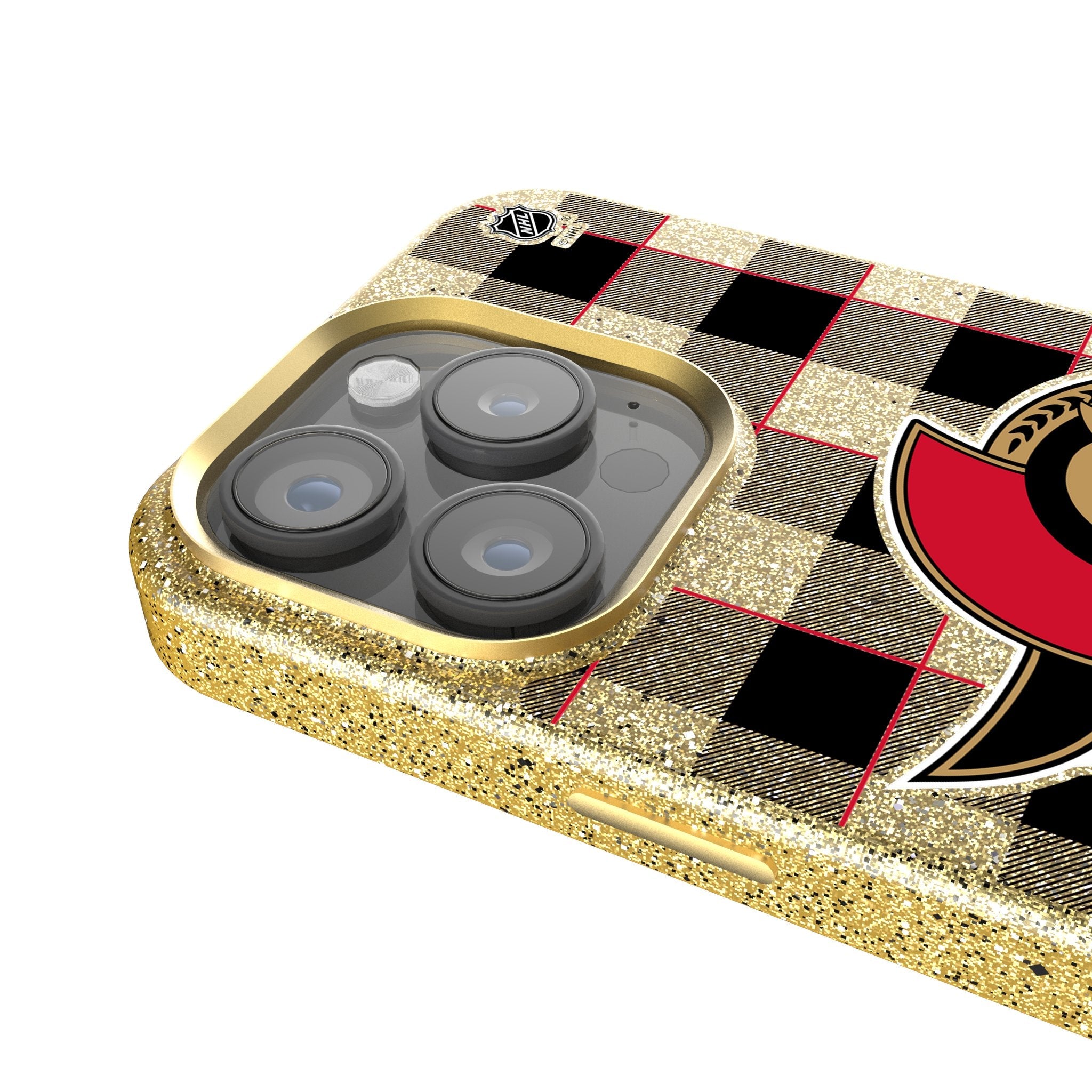 Ottawa Senators Plaid Bling Phone Case 4