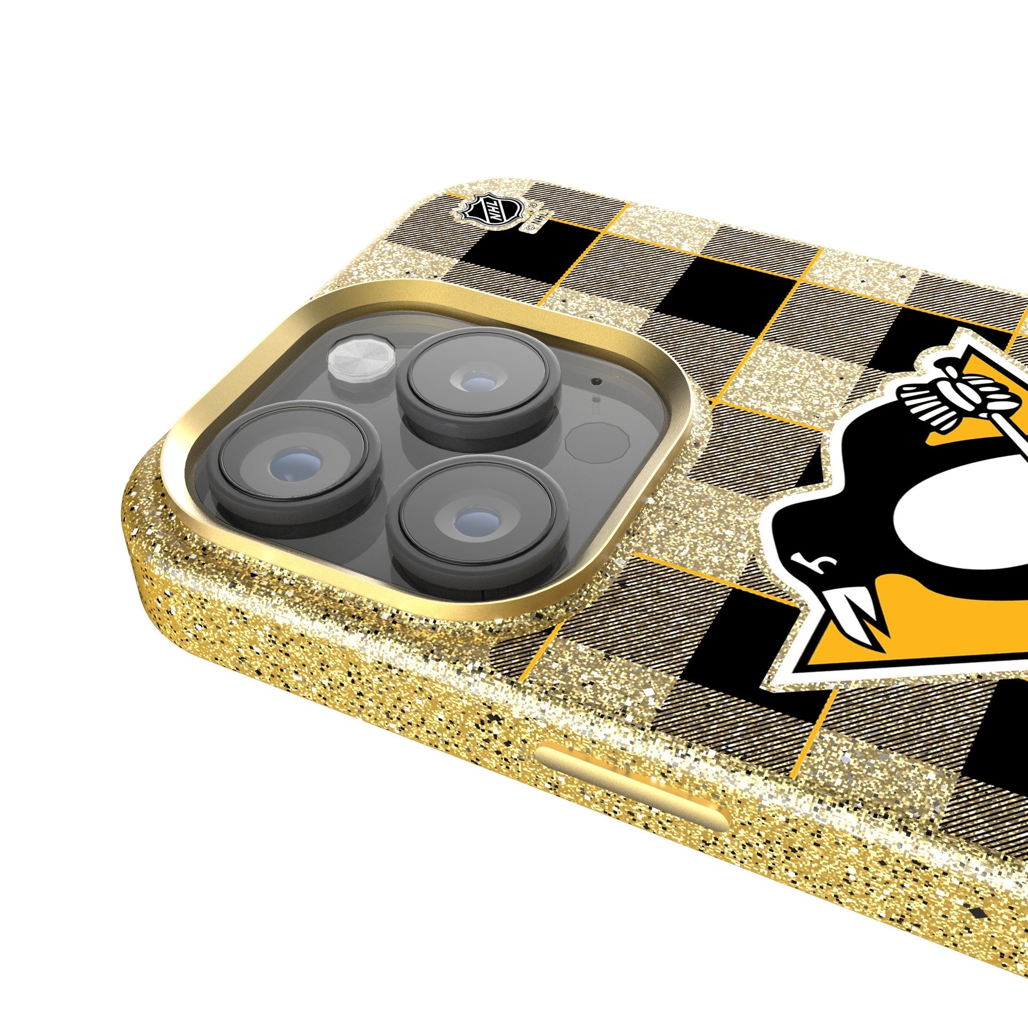 Pittsburgh Penguins Plaid Bling Phone Case 4