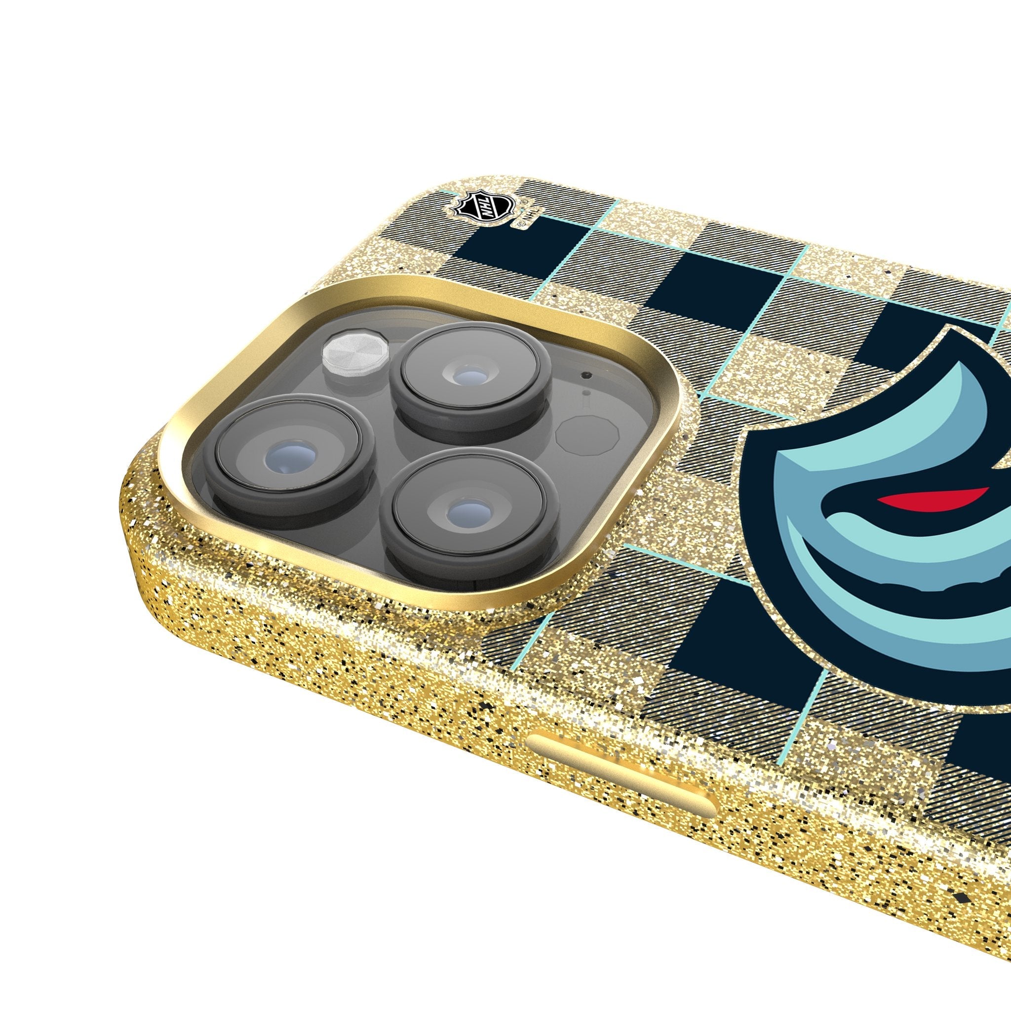 Seattle Kraken Plaid Bling Phone Case 4
