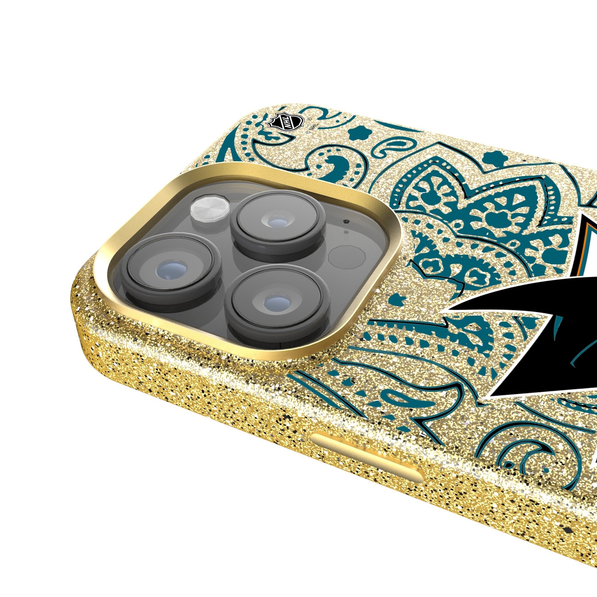 San Jose Sharks Paisley Bling Phone Case 4