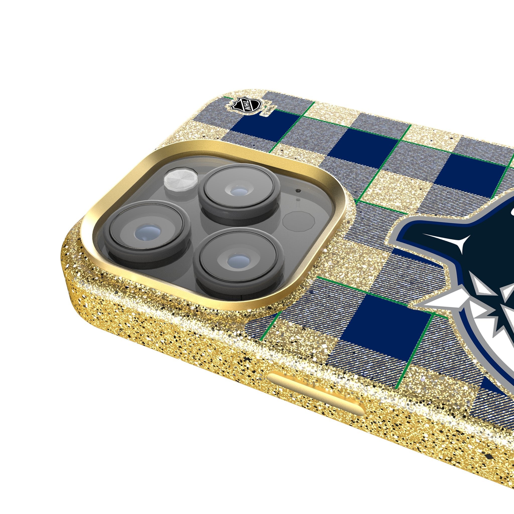 Vancouver Canucks Plaid Bling Phone Case 4