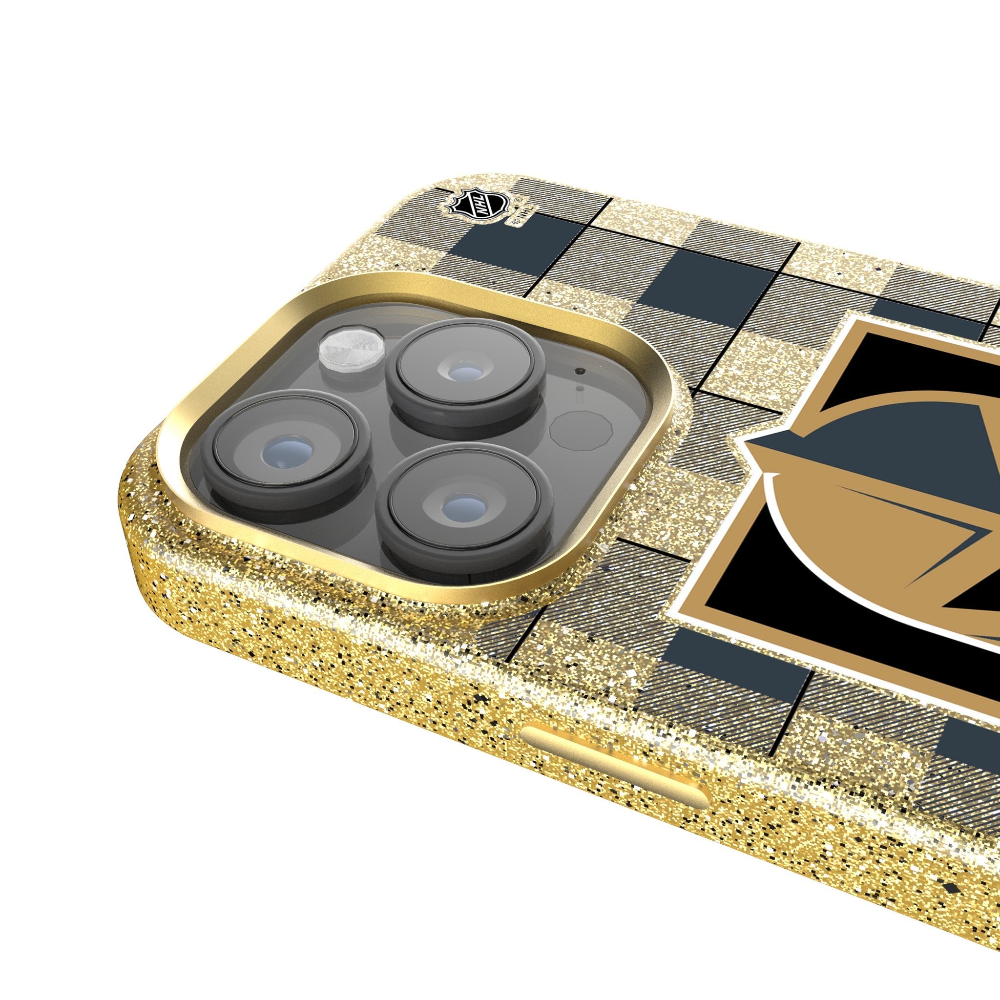Vegas Golden Knights Plaid Bling Phone Case 4