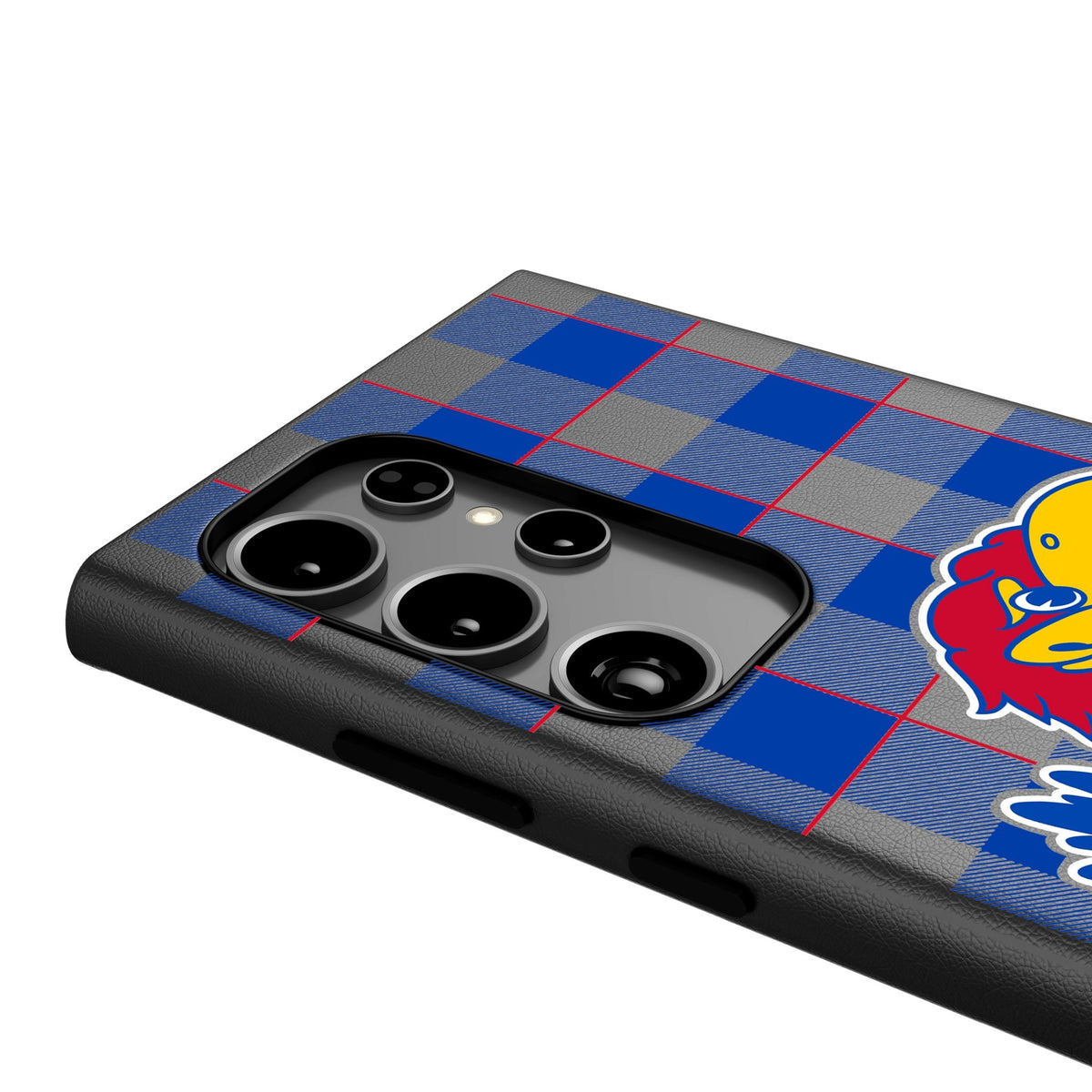 University of Kansas Jayhawks Plaid MagSafe Compatible Phone Case for Samsung Galaxy 4