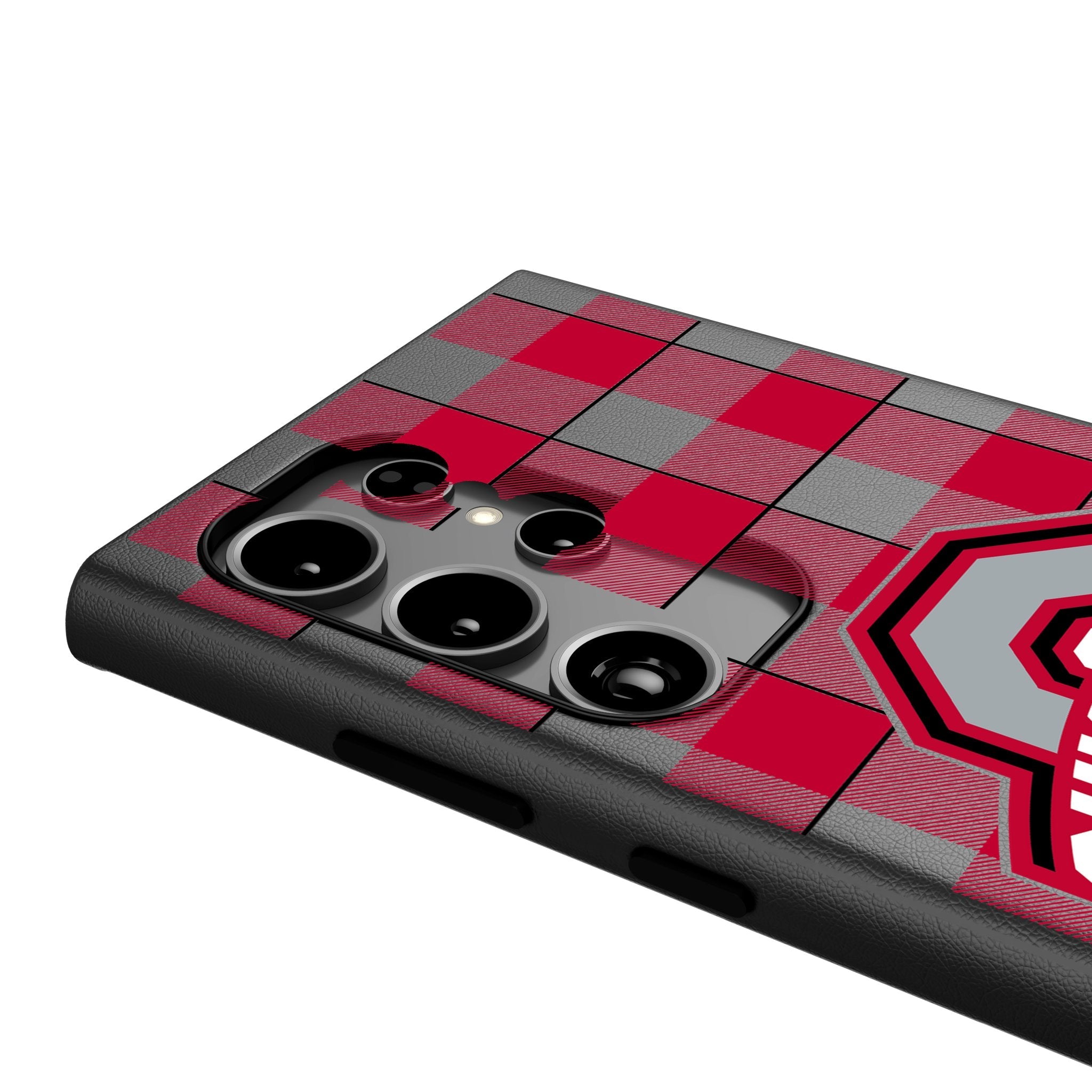 Ohio State University Buckeyes Plaid MagSafe Compatible Phone Case for Samsung Galaxy 4