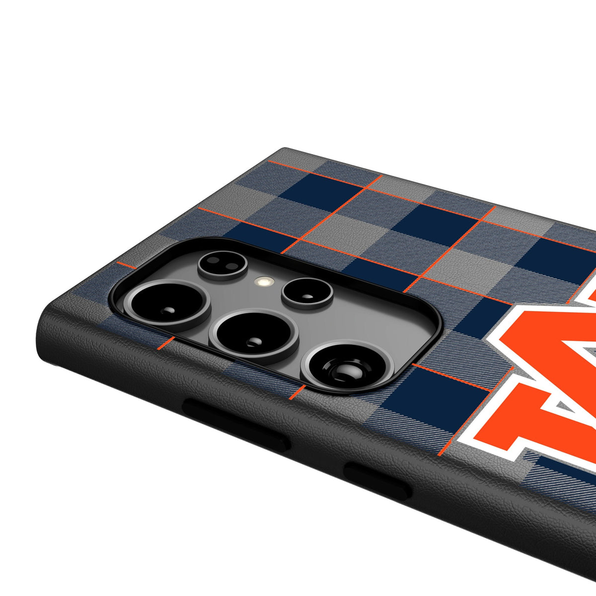 University of Auburn Tigers Plaid MagSafe Compatible Phone Case for Samsung Galaxy 4