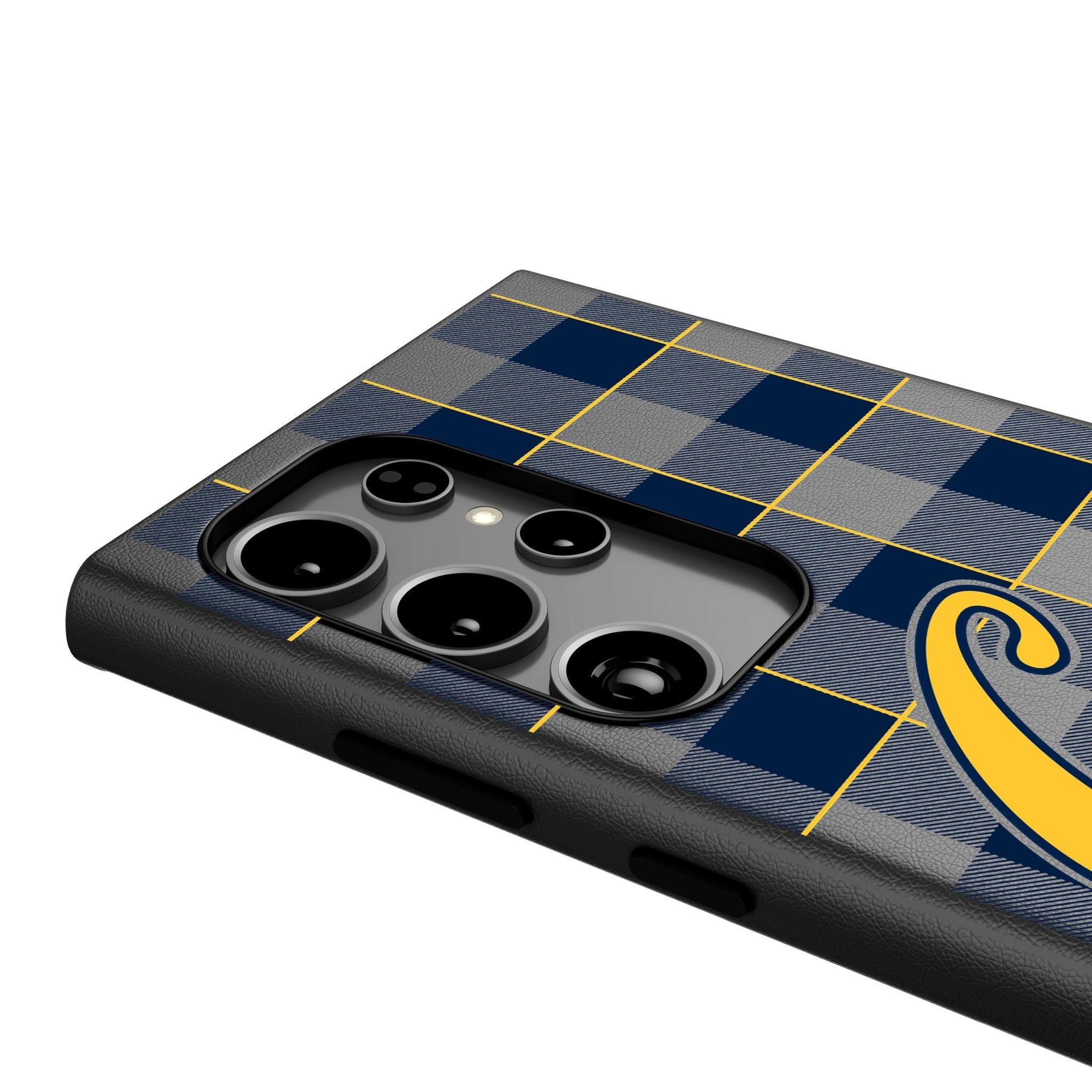 University of California Berkeley Golden Bears Plaid MagSafe Compatible Phone Case for Samsung Galaxy 4