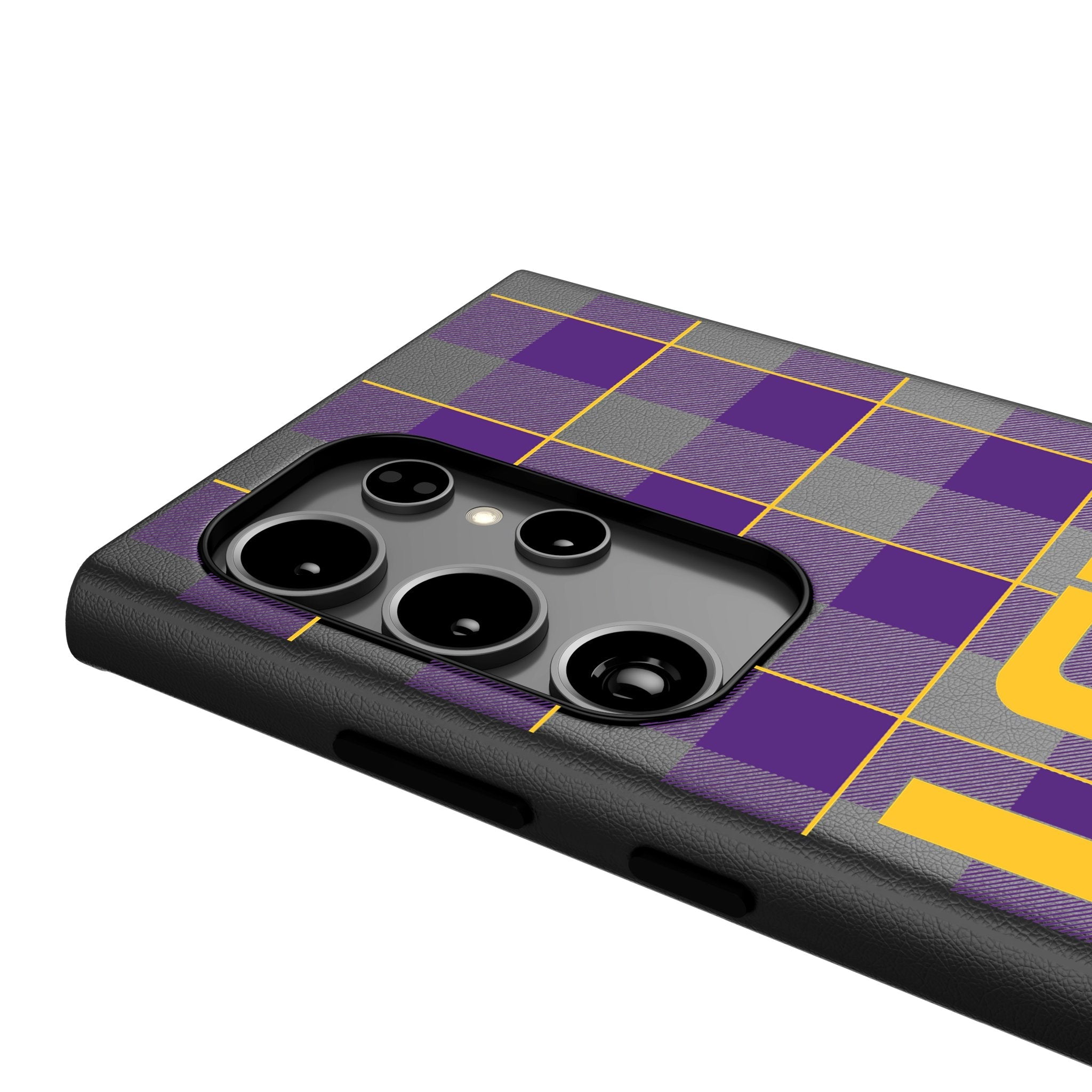 Louisiana State University Tigers Plaid MagSafe Compatible Phone Case for Samsung Galaxy 4