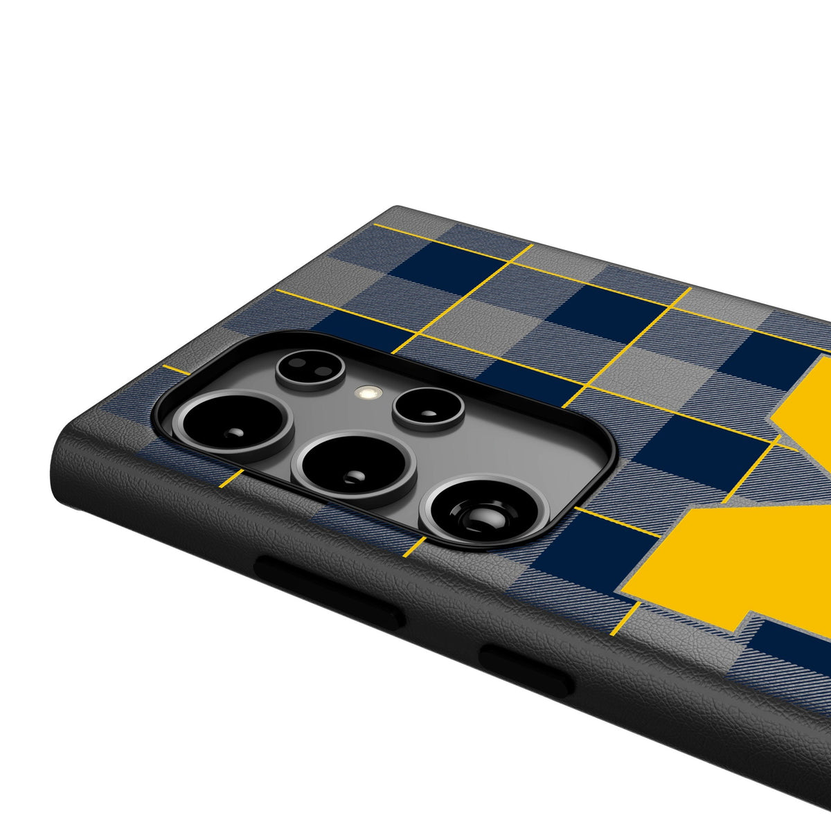University of Michigan Wolverines Plaid MagSafe Compatible Phone Case for Samsung Galaxy 4
